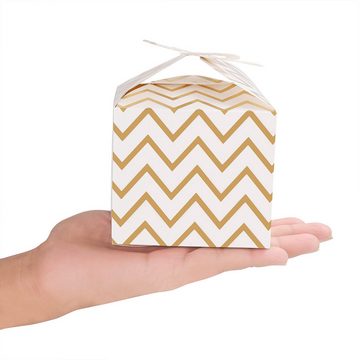 Belle Vous Geschenkbox Goldene Geschenkboxen mit Schleifen - 36er Set für besondere Anlässe, Goldene Geschenkboxen mit Schleifen 36er Pack