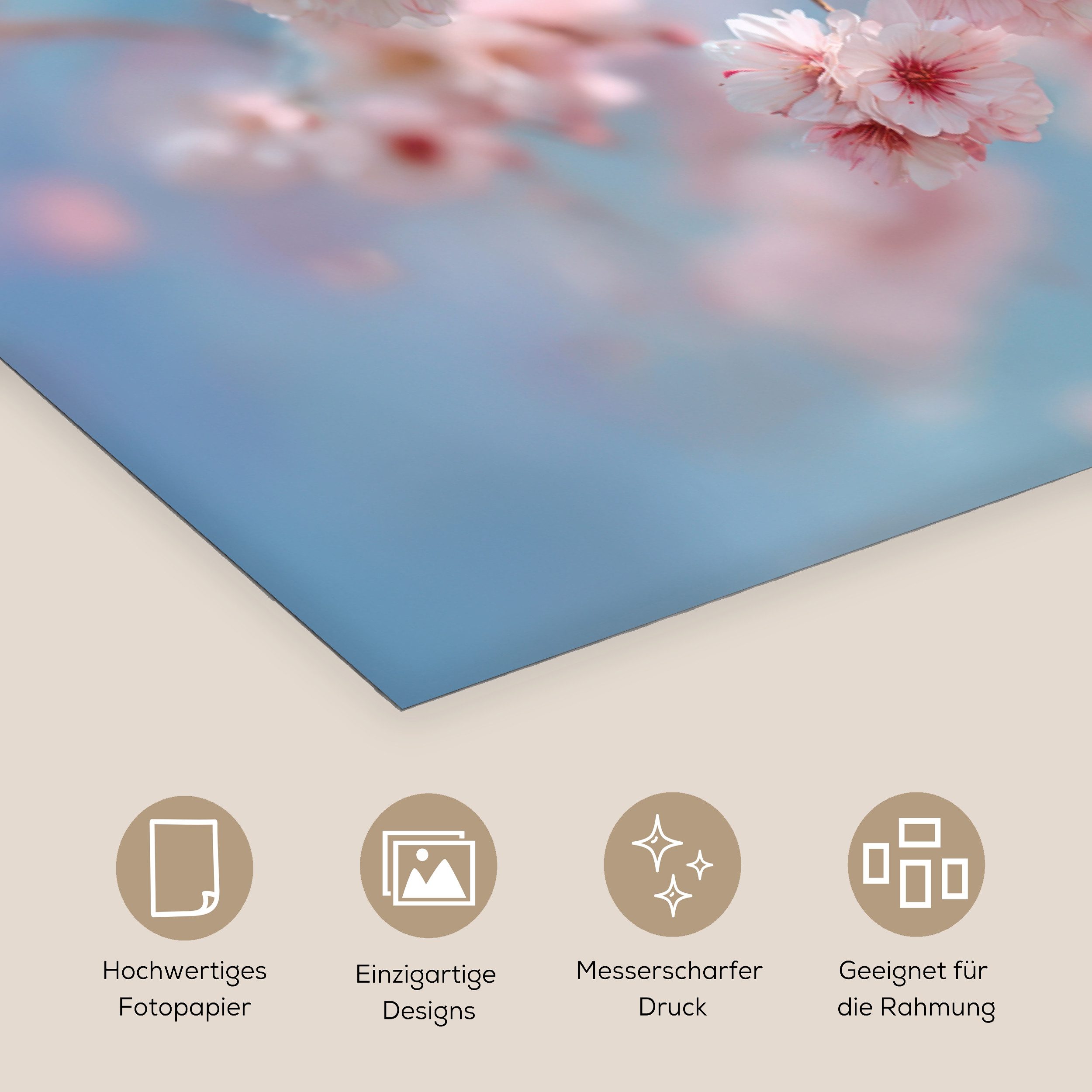 MuchoWow Poster Takken - Bloesems - Roze, (1 St), Poster ohne Rahmen, Wandbild, Wandposter, 30x20 cm