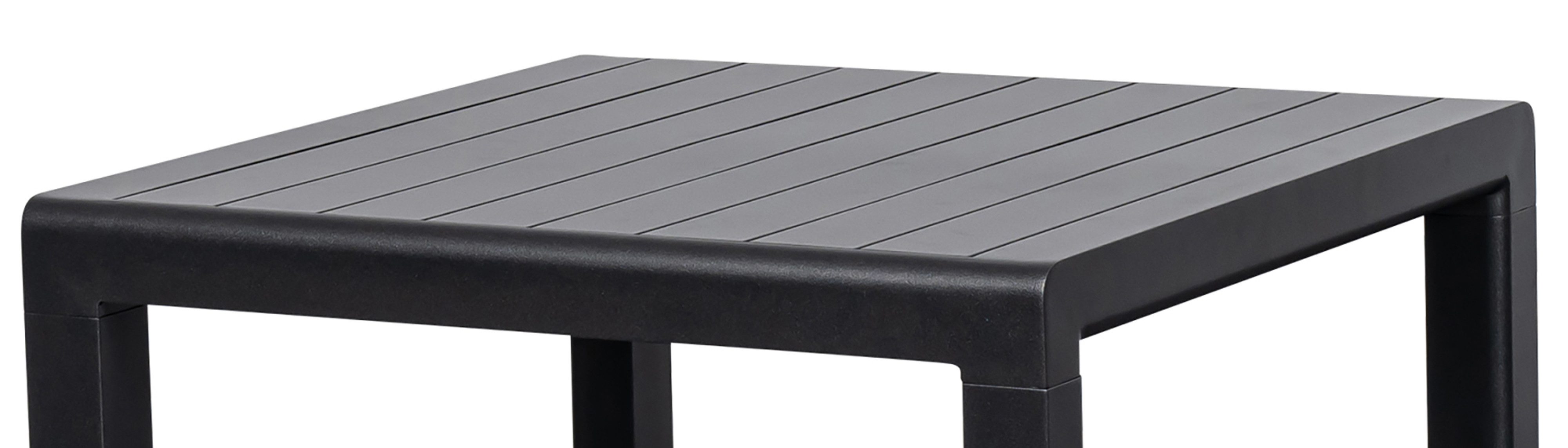 TPFGarden Gartentisch BURNLEY (Bistrotisch aus pulverbeschichtetem Aluminium - Farbe anthrazit, Hochwertige und robuste Tischplatte mit Aluminiumleisten), Outdoor Esstisch - Terrassentisch - Maße (BxHxT): 70 x 74 x 70 cm