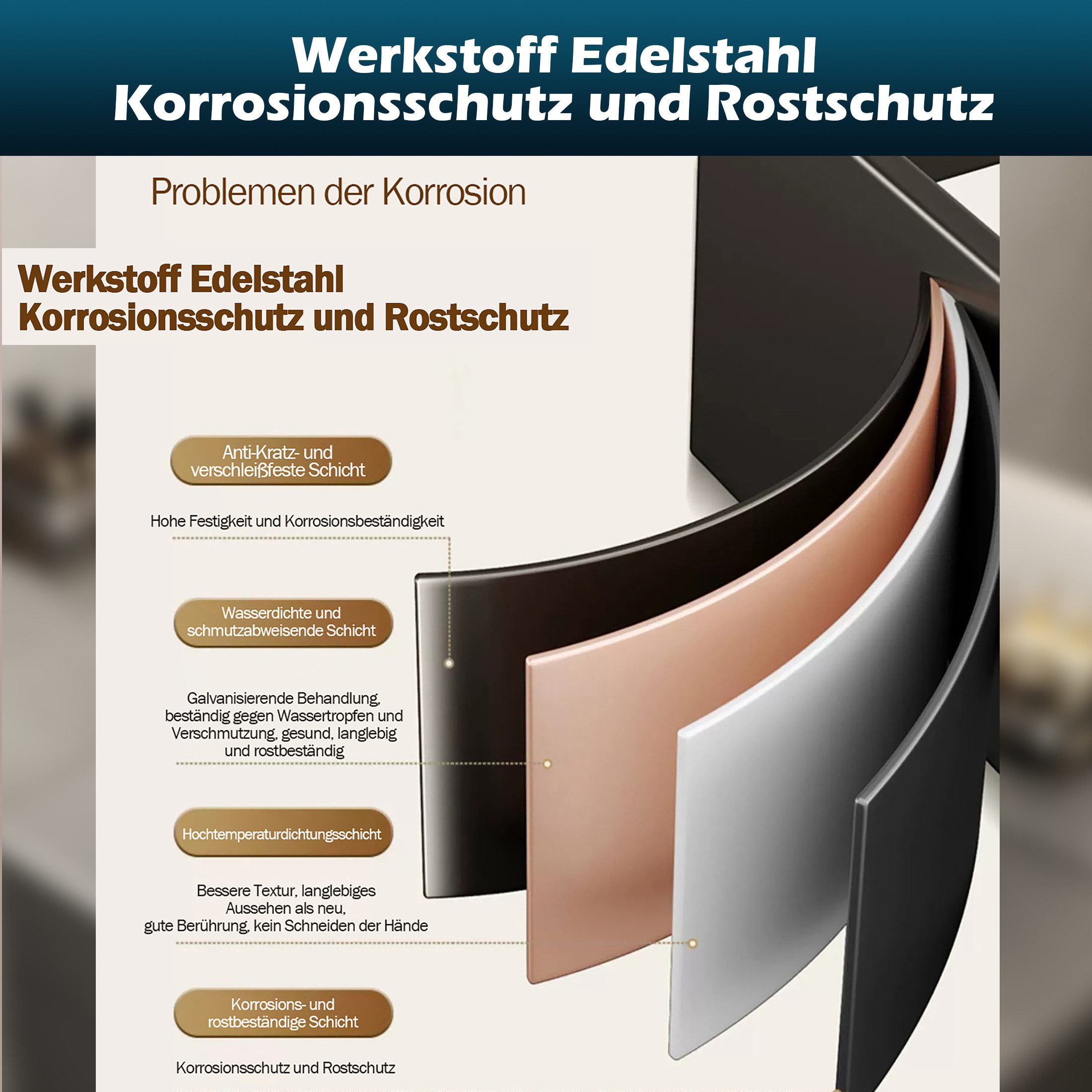 ibettertec Duschablage Edelstahl Eckregal ohne Bohren,in Größen 30/40/50 cm,Duschkorb, Aluminium Rostfrei,Badezimmer Duschablage, Schwarzes Wandregal für Bad un – Bild 5 von 5