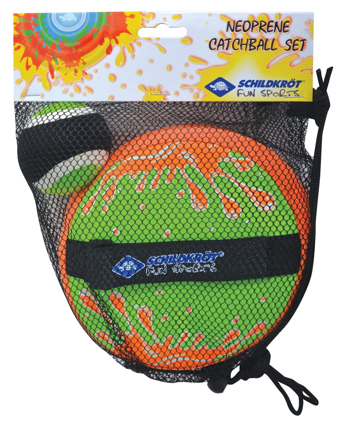 Schildkröt Spiel Neopren Klettball Set grün/orange, Fangen
