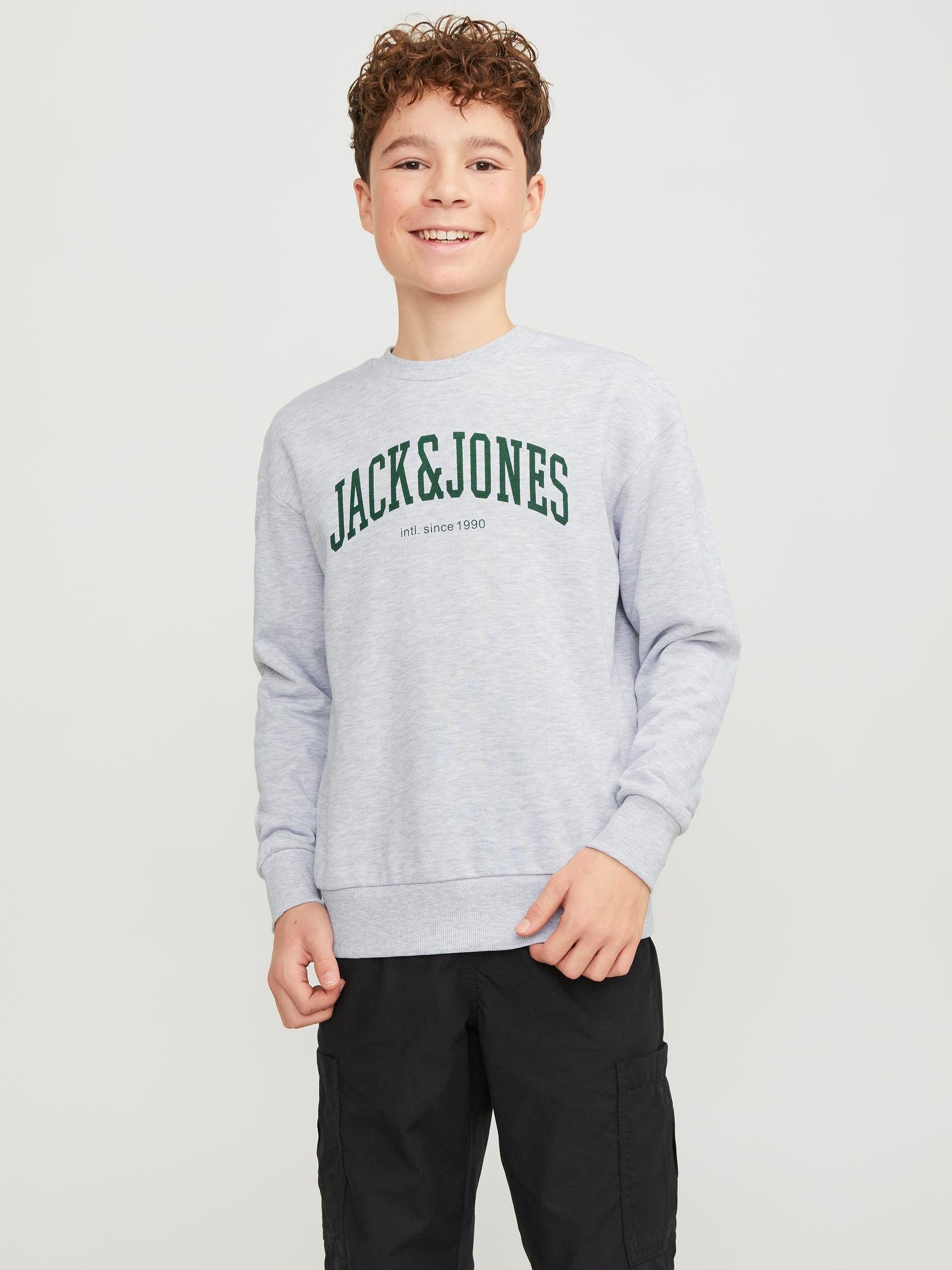 Jack & Jones Junior Sweatshirt JJEJOSH SWEAT CREW NECK NOOS JNR white melange