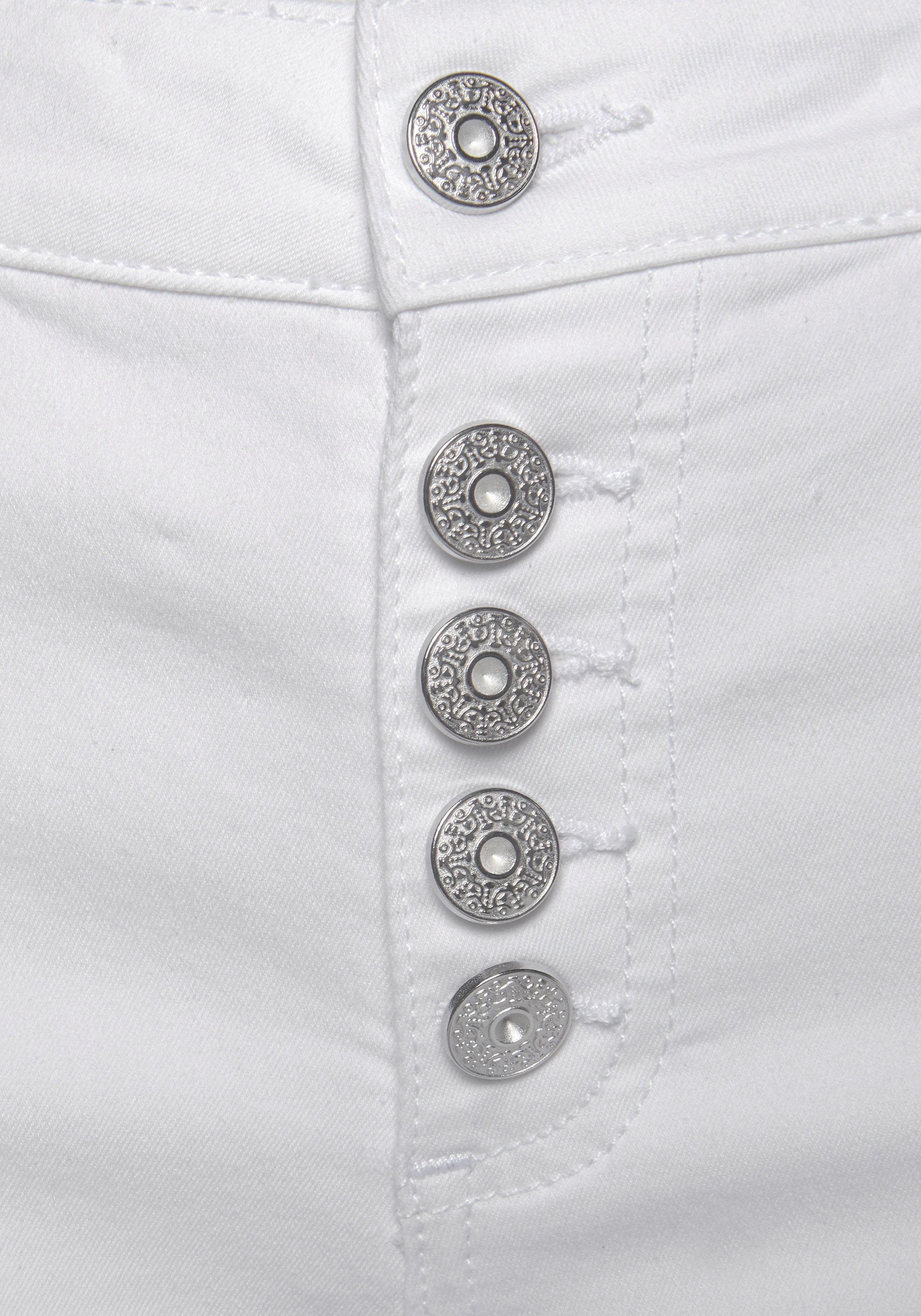 LASCANA Bermudas with button placket, cotton stretch, shorts