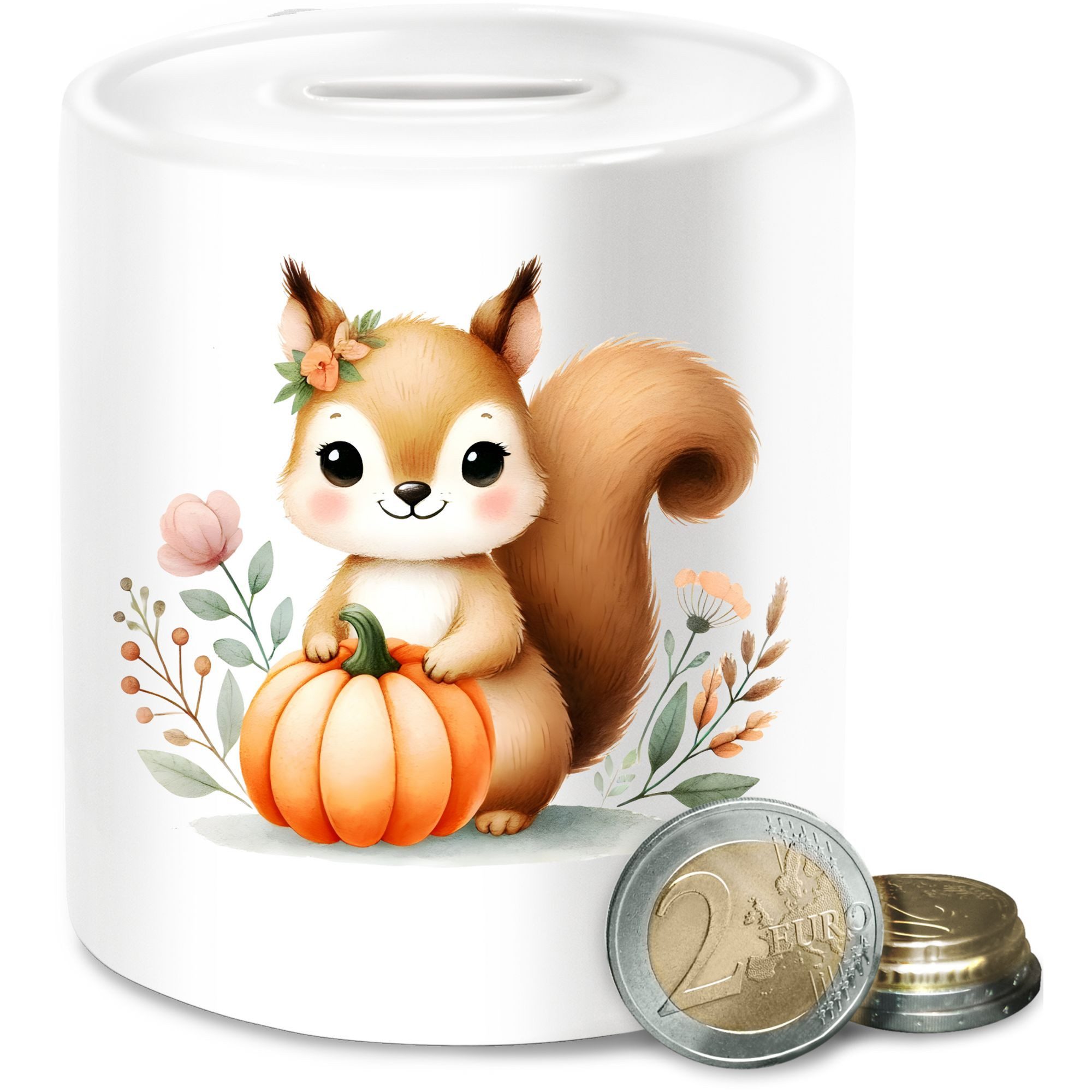 Shirtracer Spardose Süßes Eichhörnchen mit Kürbis, Herbstliches Baby und Kinder Motiv, N, (1-tlg), Halloween