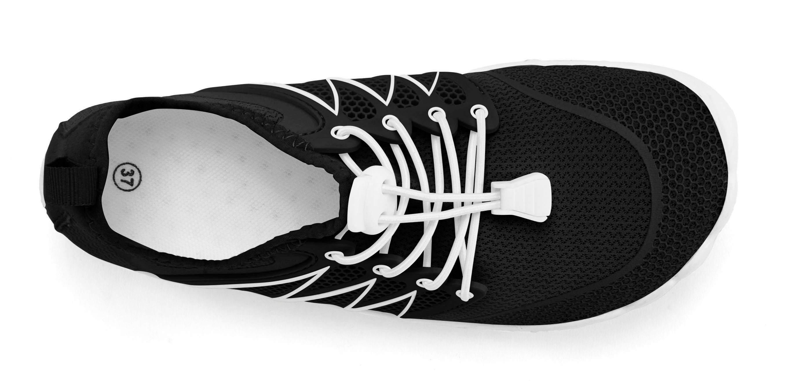 Venice Beach Badelatsche, Badeschuhe, Badeschlappe, Barfußschuh, leichter Slipper Aquaschuh Wasserschuh mit elastischen Bändern, schnelltrocknend VEGAN