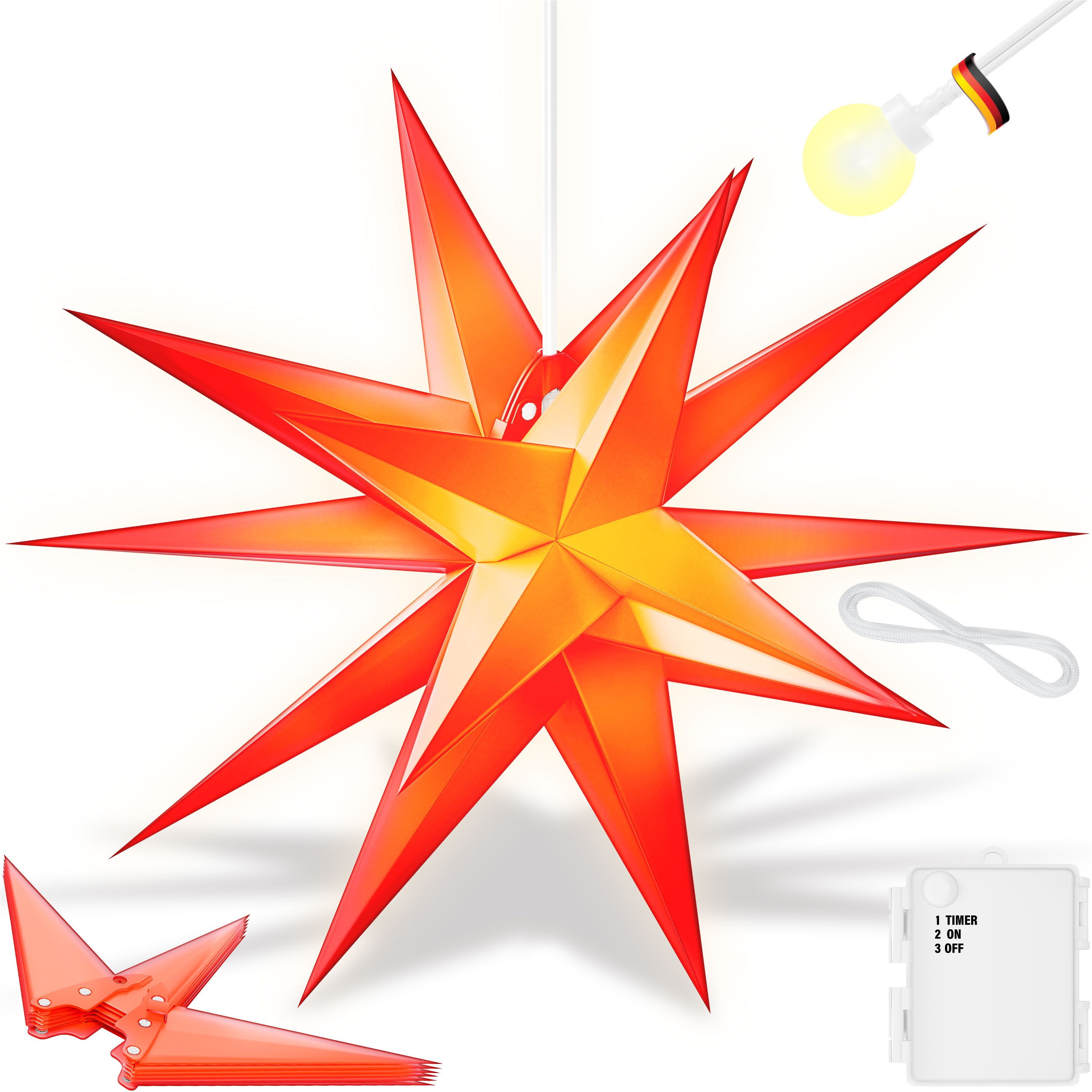 KESSER Weihnachtsfigur, Leuchtstern 3D, LED Weihnachtsstern günstig online kaufen