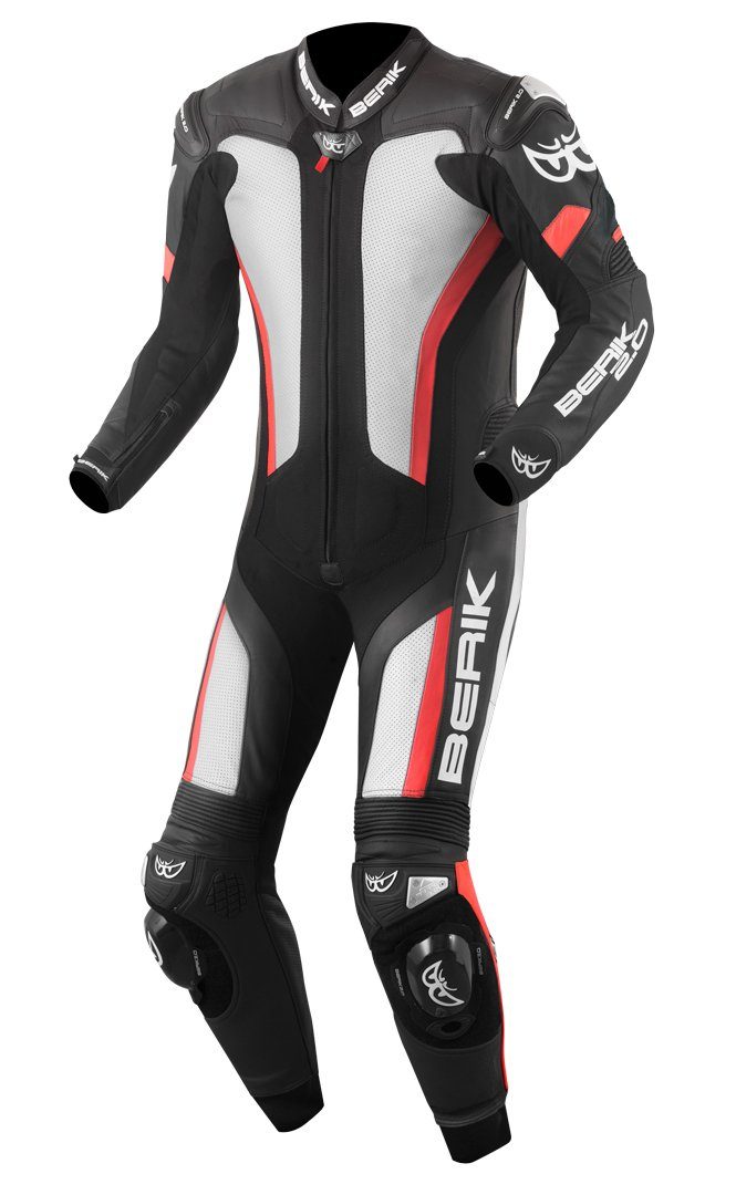 Berik Motorradkombi Losail 1-Teiler Motorrad Lederkombi Black/White/Red