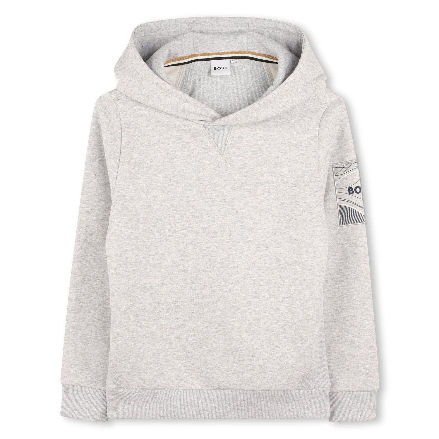 BOSS Hoodie BOSS Kids Kapuzenpullover meliertes Grau