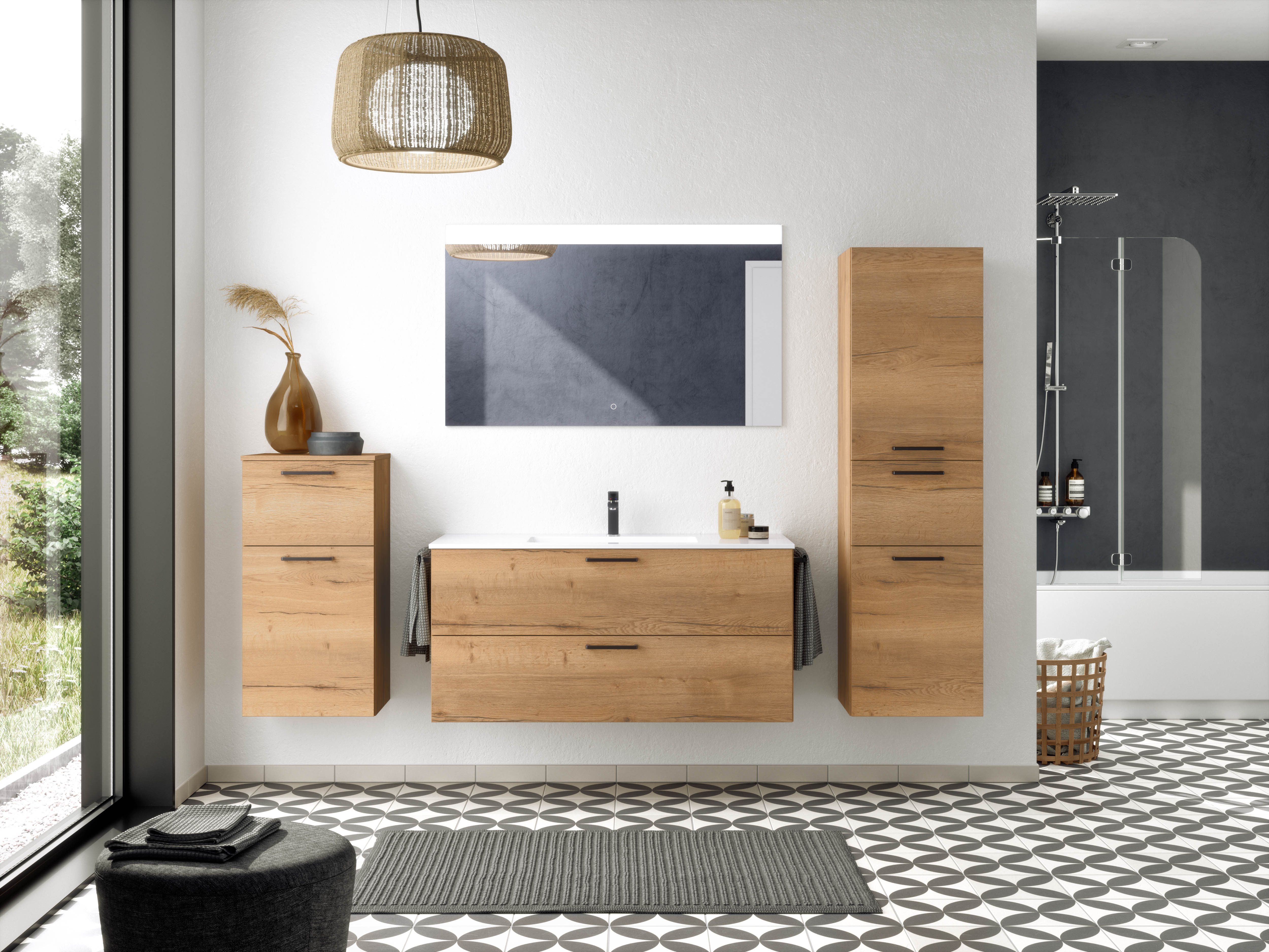 nobilia® Badmöbel-Set Tolvina, (4-St., vormontiert, mit günstig online kaufen