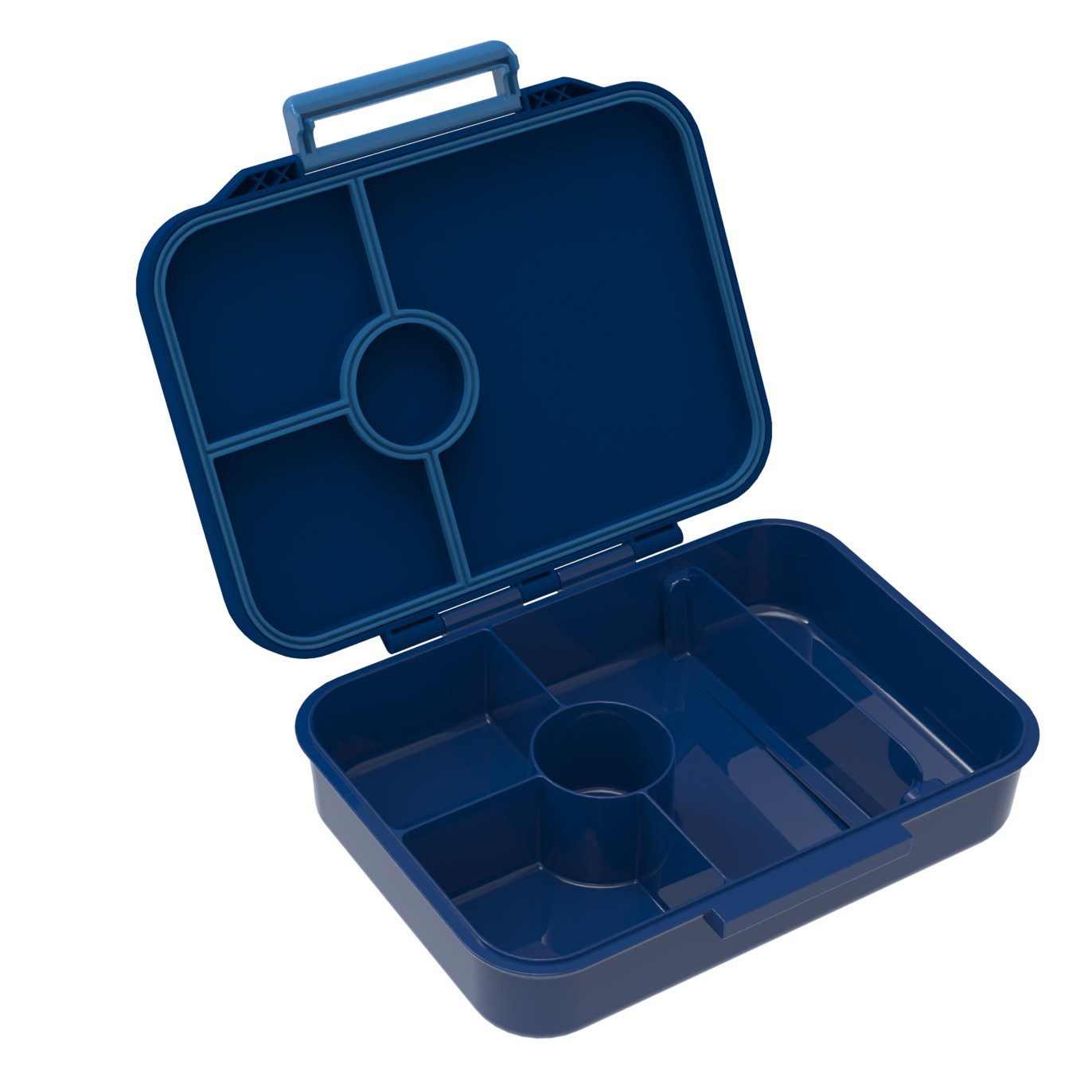 LEKKABOX Lunchbox Bentobox Brotdose, 4 Fächer - Kinder Vesperdose Brotbüchse Brotbox, Für feuchte Lebensmittel auslaufsicher, inkl. extra Trenner
