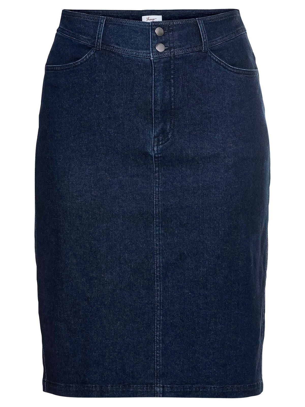 Sheego Jeansrock mit Große hinten breitem Schlitz Größen Bund und