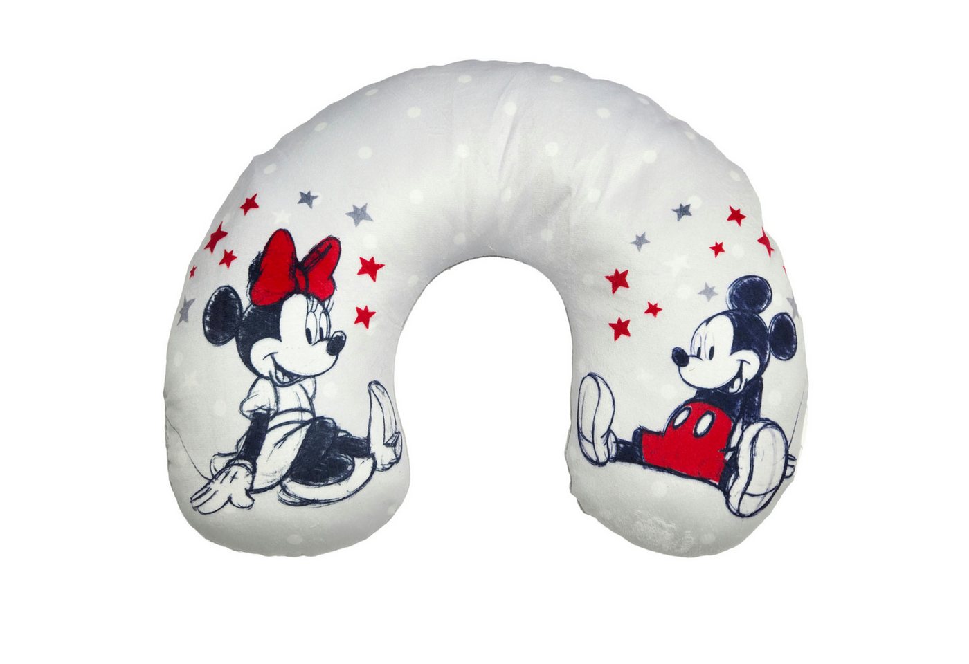Disney Nackenkissen Disney Minnie und Mickey Maus Reisekissen Nackenkissen Auto Flugzeug, 37x30x10 cm