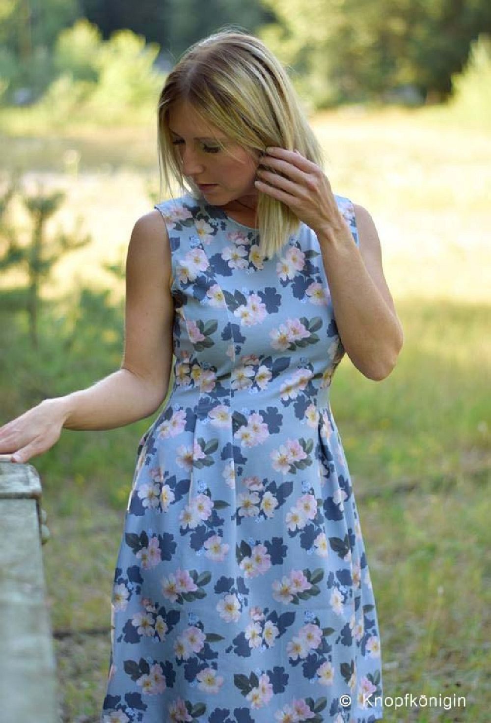 lillestoff Stoff Bio French Terry Bio Sweatstoff, Sommersweat Lillestoff English Garden, Meterware, 50 cm x 160 cm