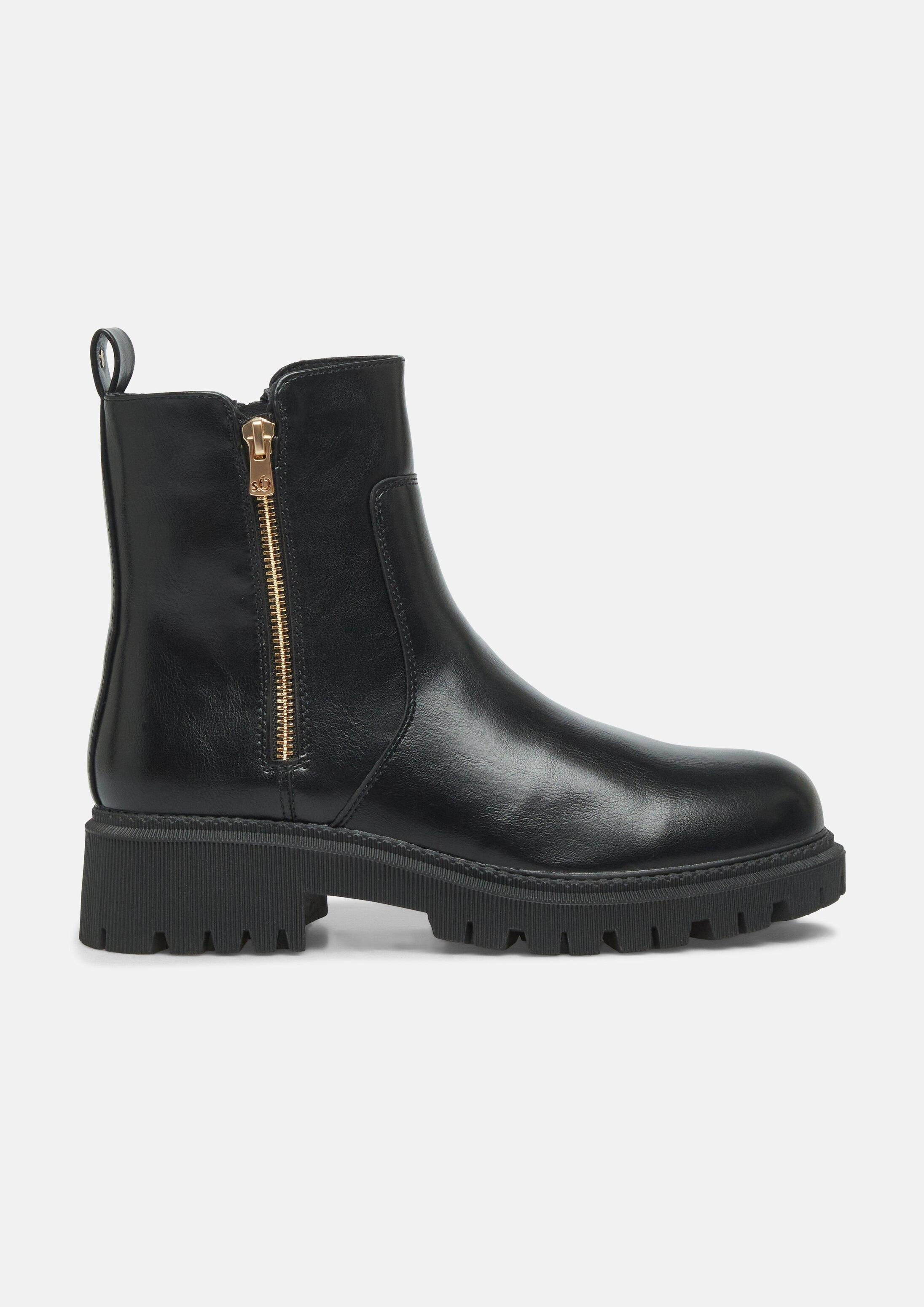 s.Oliver Stiefel Stiefel Stiefel in Leder-Optik mit Schmuck-Detail
