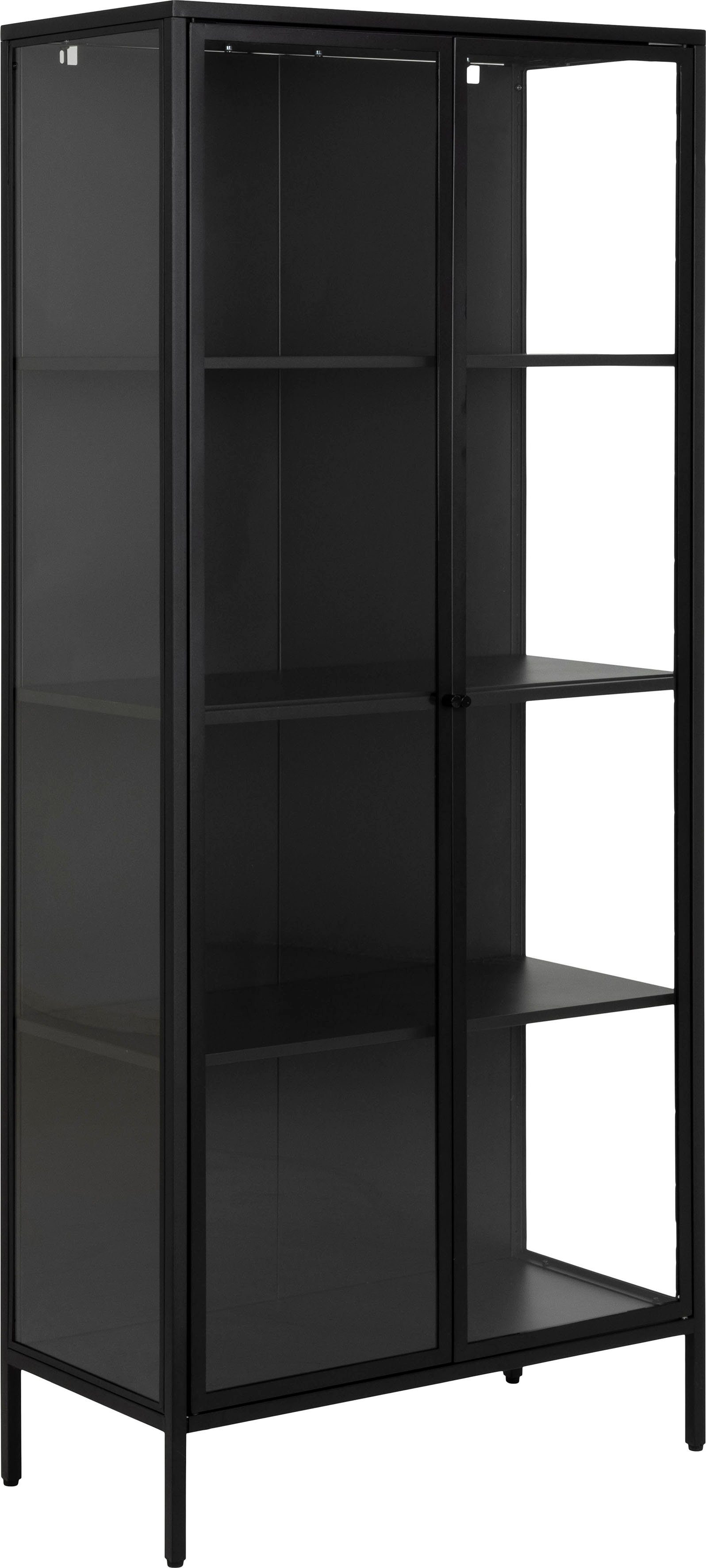 ACTONA GROUP Vitrine New York schwarzes Metall, mit Glastüren und 4 Fächern, Höhe 180cm. € 425,89