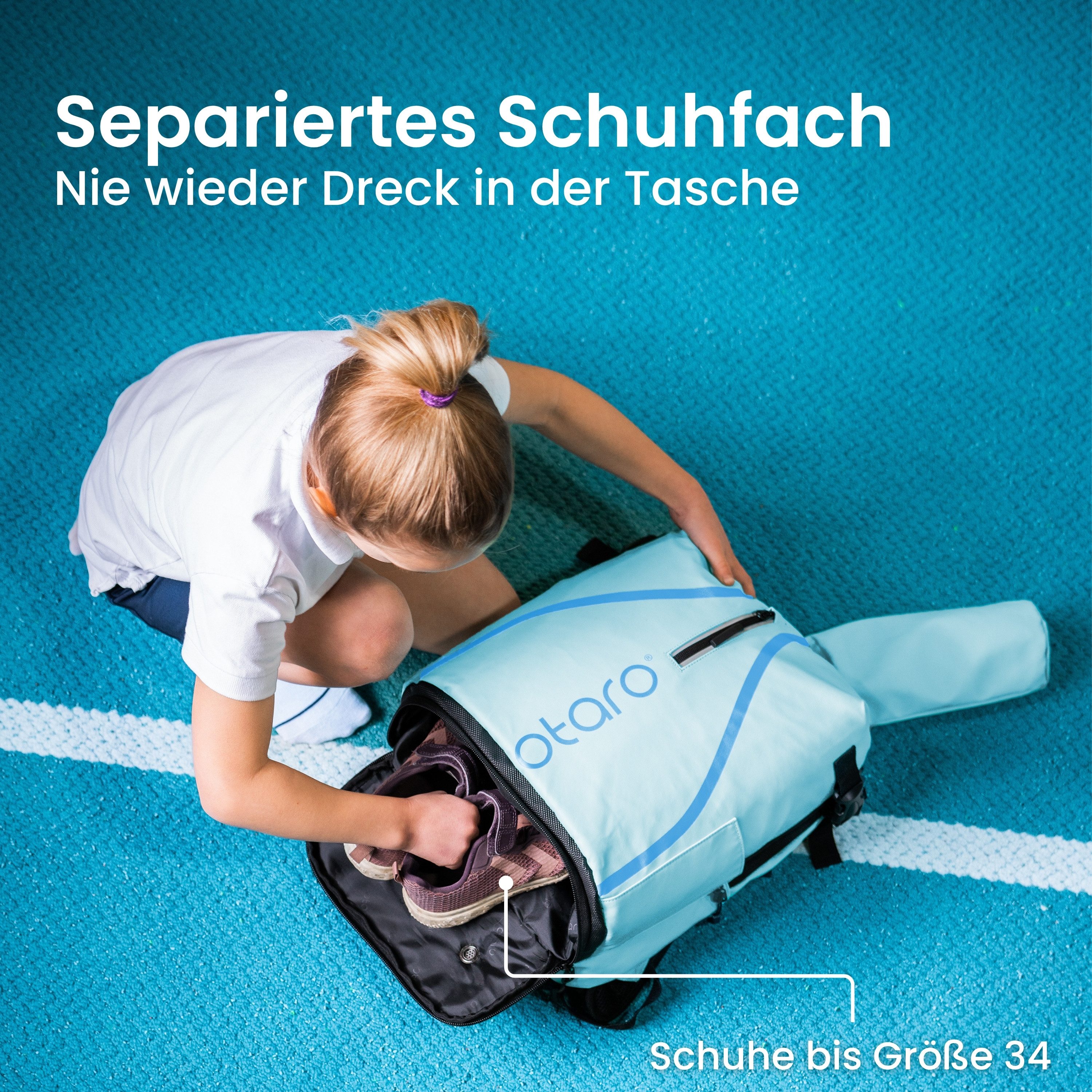 Otaro Tennisrucksack Kinder Tennisrucksack mit Schuhfach, Kids 19L
