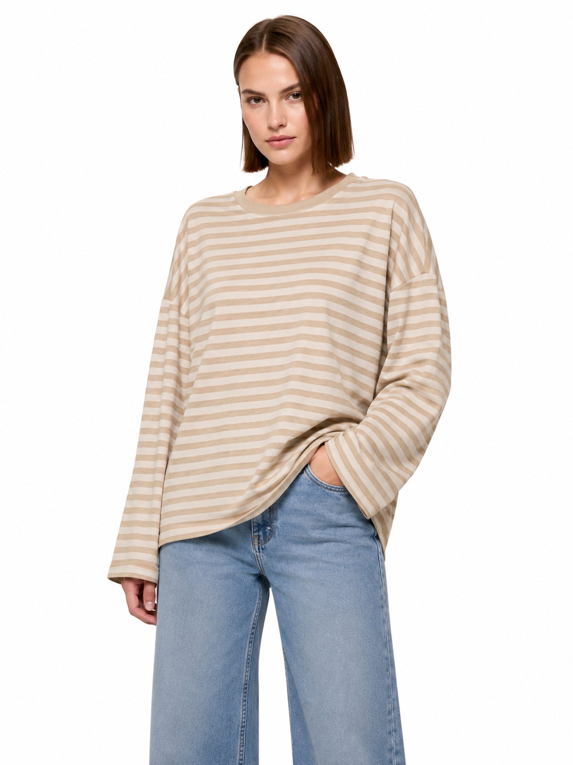 Worldclassca Longsleeve WORLDCLASSCA Longsleeve Streifen Langarm Shirt Sweatshirt Gestreift Neue Kollektion - Stilvolle und gemütliche Mode für Damen