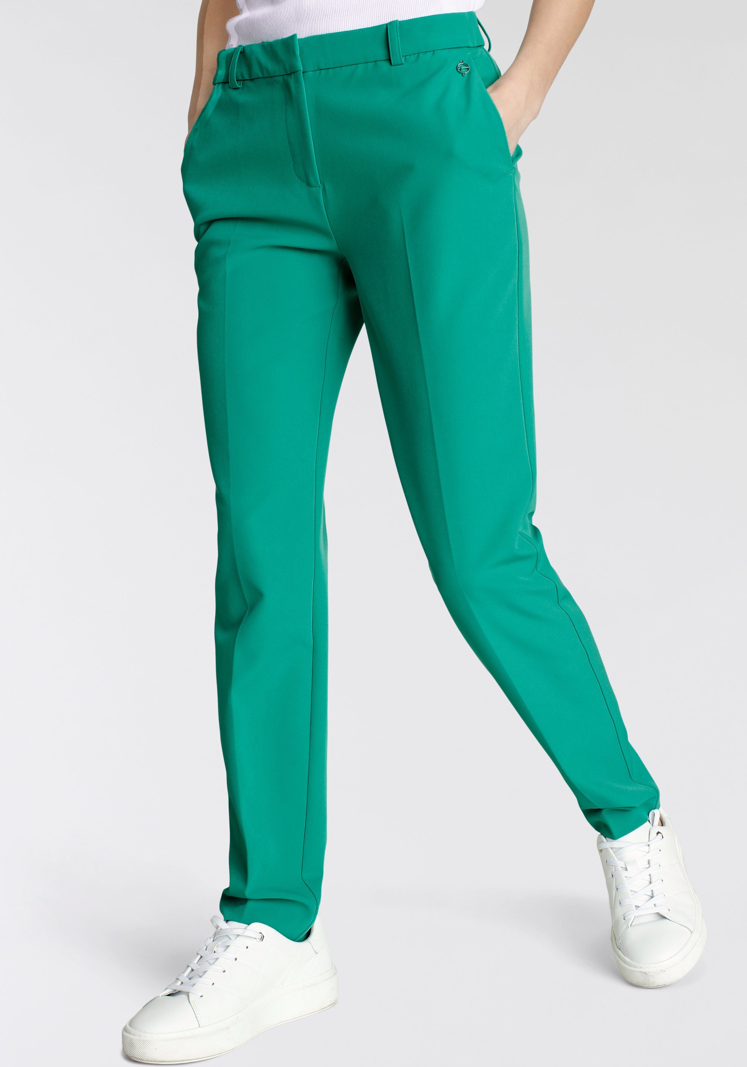 Tamaris Anzughose in Trendfarben (Hose nachhaltigem aus Material') grün