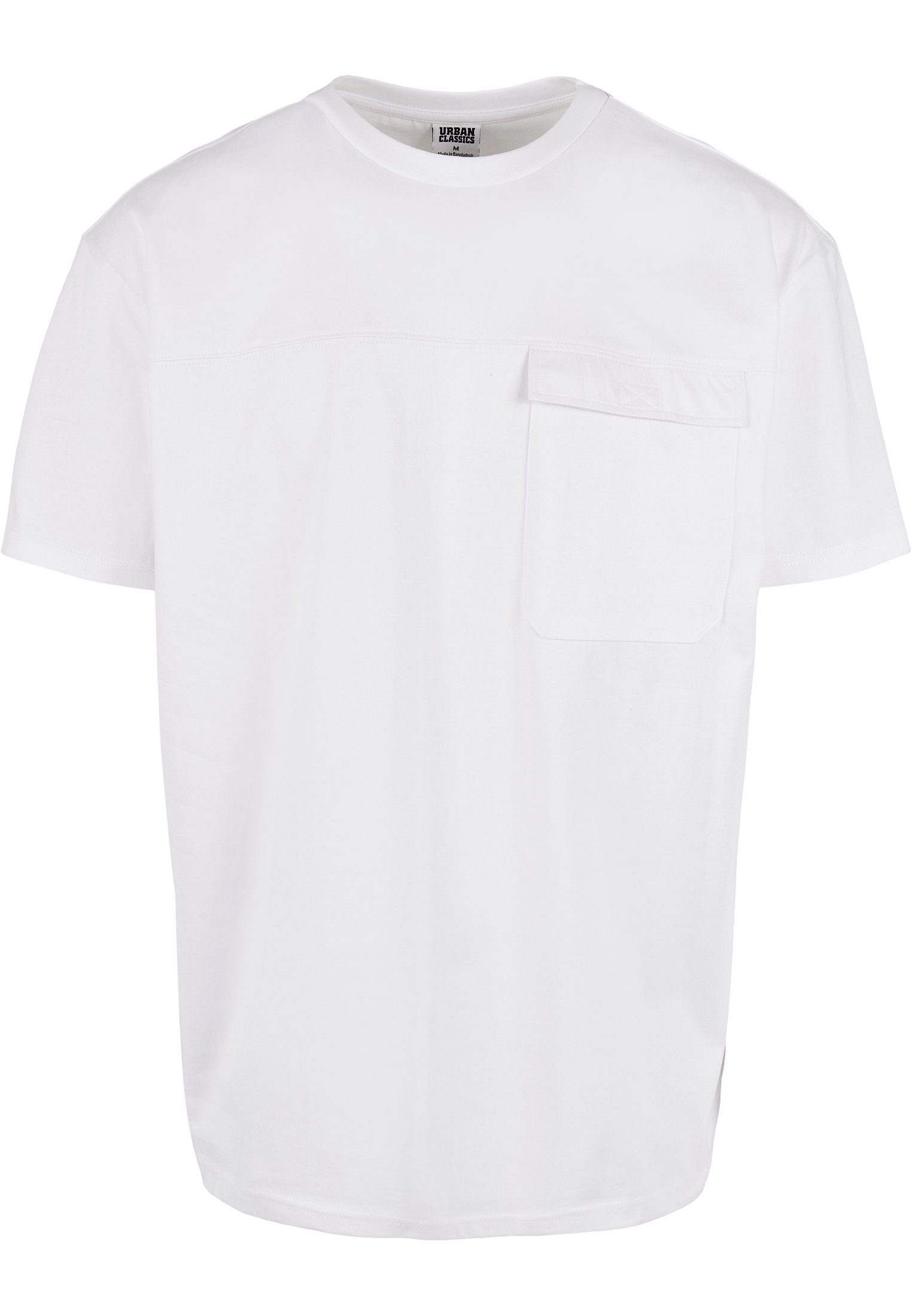 URBAN CLASSICS Print-Shirt TB4128 Big Flap Tee Black Oversized Pocket
