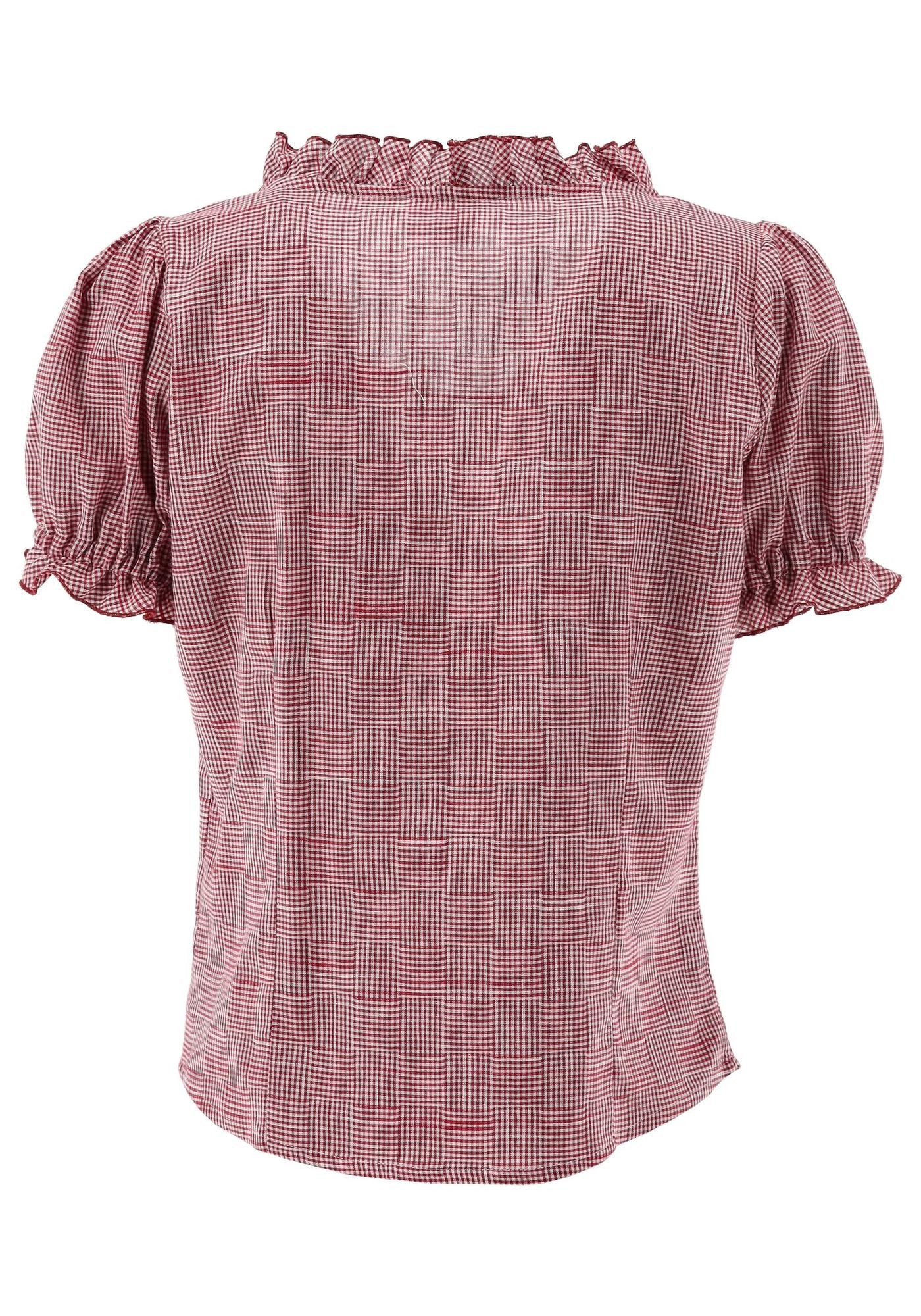 OS Trachten Trachtenbluse Yomira Tailliert, Rundhalsausschnitt, 1/2-Arm, Rü günstig online kaufen