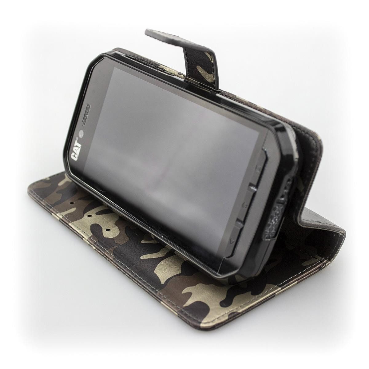 caseroxx Handytasche caseroxx Handytasche Bookstyle-Case für Cat S41, camouflage (Einzelartikel, 1-tlg., Bookstyle-Case), mit Kreditkartenfächern