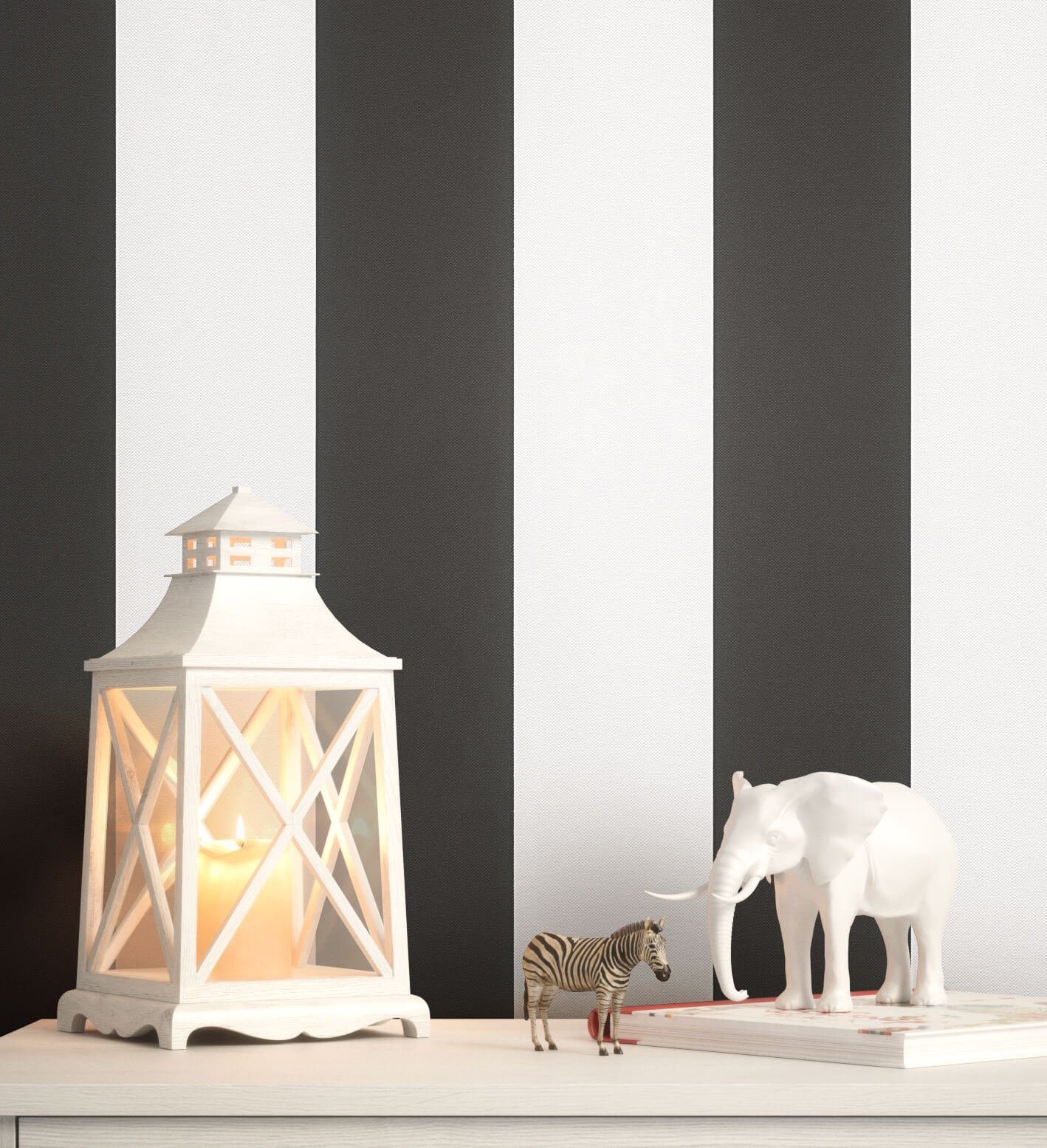 Newroom Vliestapete, Schwarz Tapete Kinder Streifen - Streifentapete Weiß L günstig online kaufen