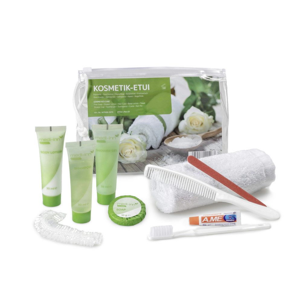 Medi-Inn Kosmetik-Set Kosmetik-Etui, mit Zipper, transparent, 10-teilig günstig online kaufen