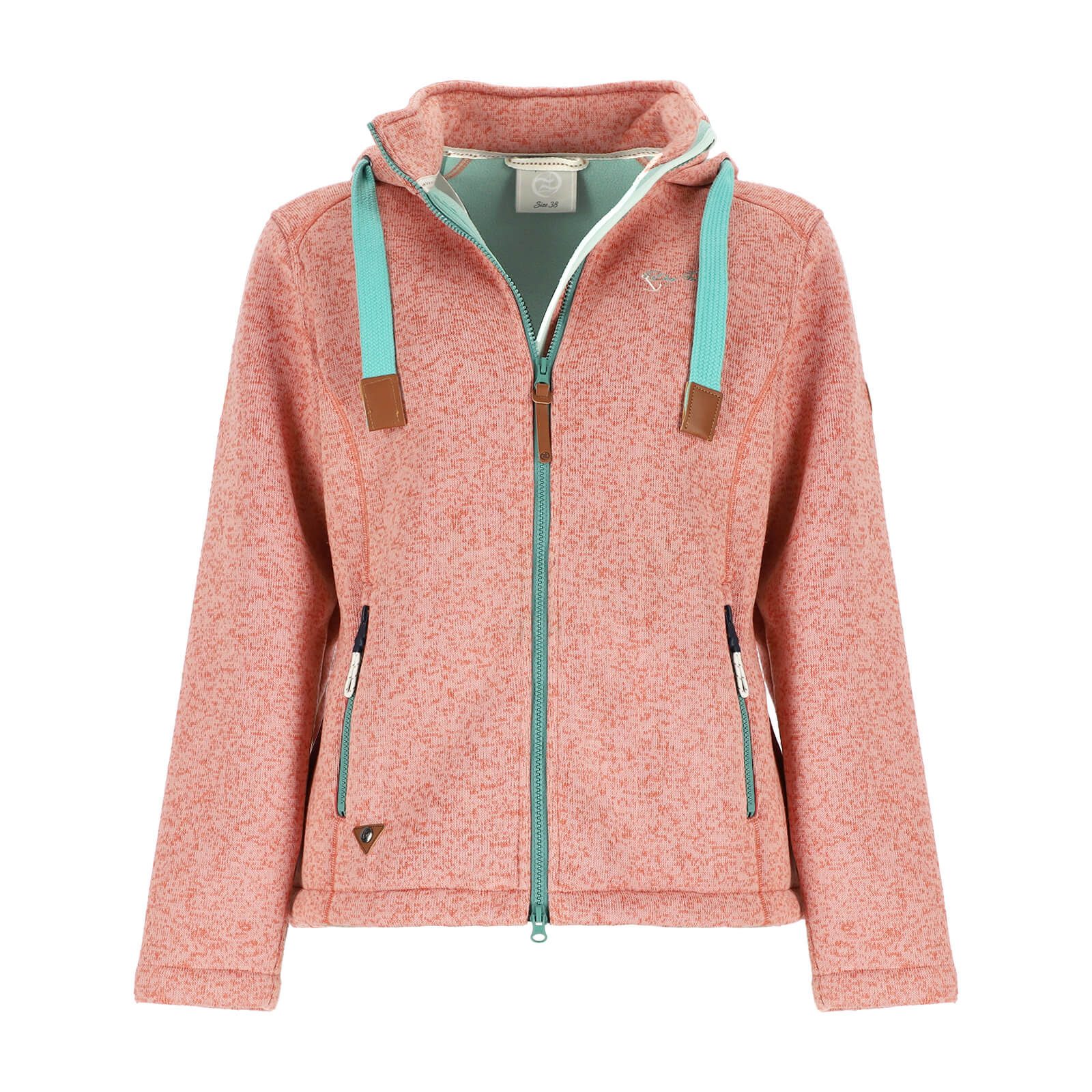 Dry Fashion Fleecejacke Poel Damen Wollfleece-Jacke Kapuze - Damenjacke Fleece windabweisend Verstellbare Kapuze, 2-Wege-Reißverschluss, Taschen mit Reißverschluss