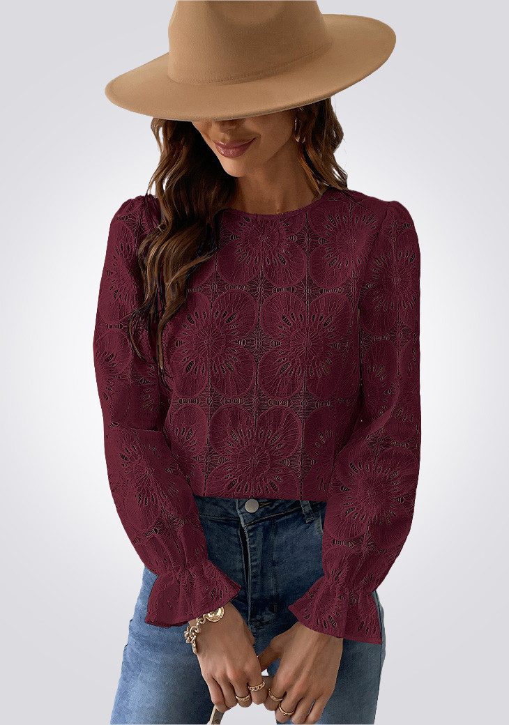Cupshe Blusentop Romantisches Strick Top aus Spitze
