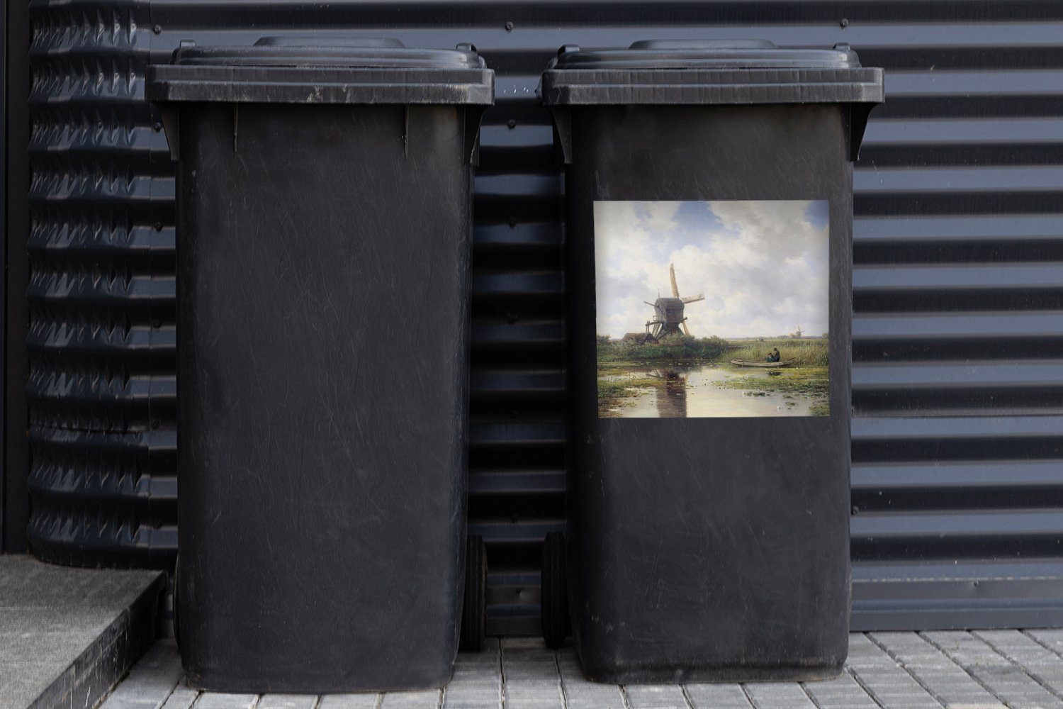 St), Meister - - - (1 Container, Wandsticker Willem Abfalbehälter Kunst Roelofs Mülltonne, Alte Mülleimer-aufkleber, MuchoWow Mühle Sticker,
