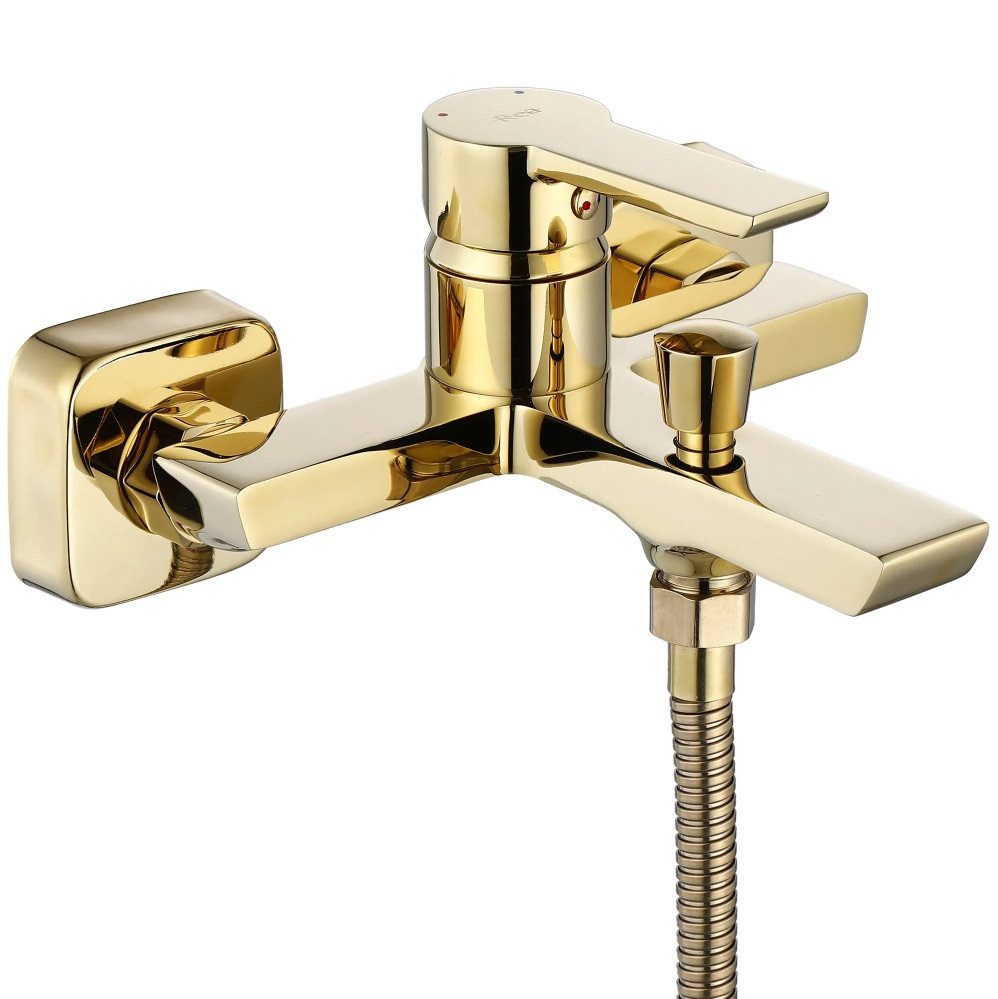 wohnwerk.idee Wannenarmatur Badewannenarmatur Argus Gold Matt Schwarz Matt Gold poliert