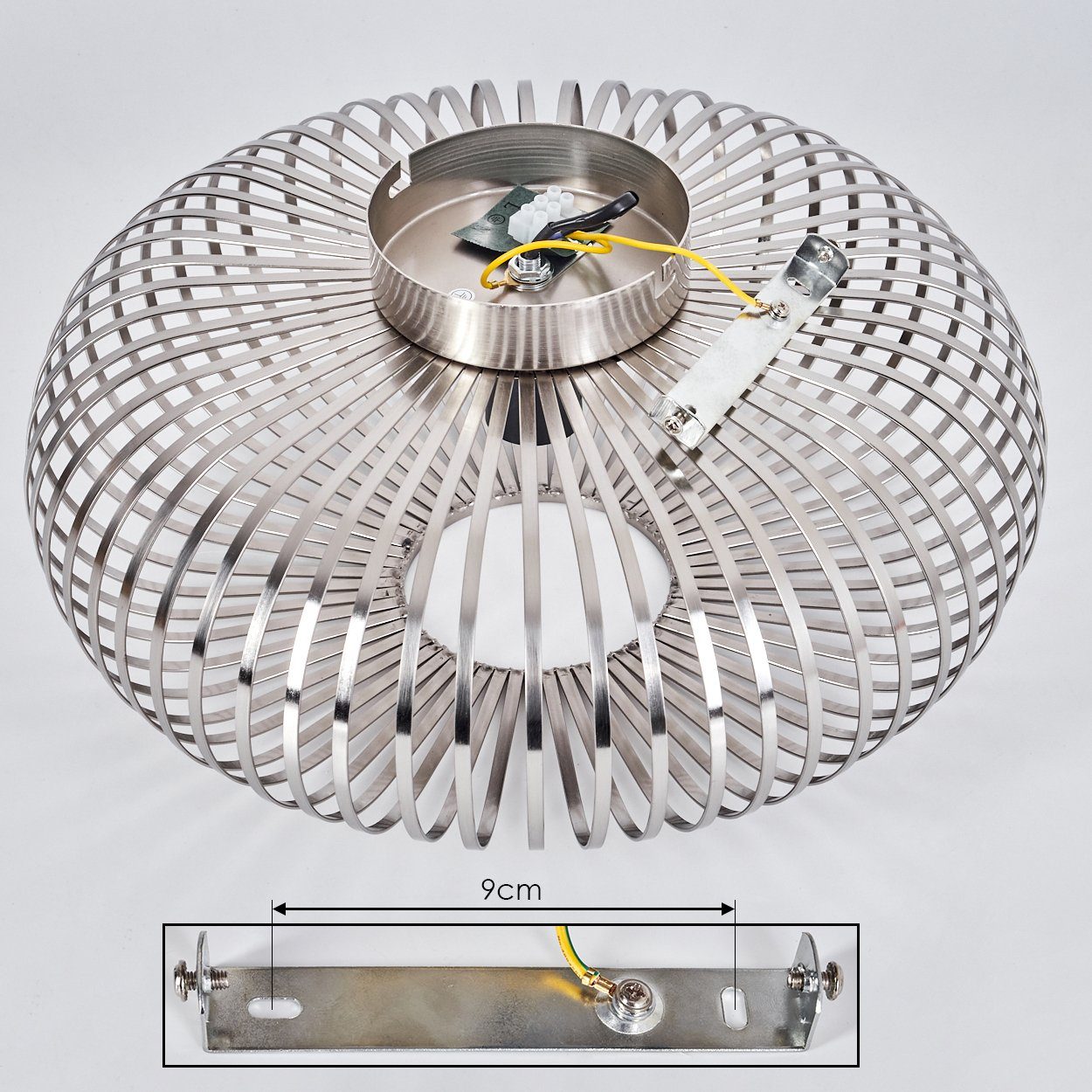 hofstein Deckenleuchte moderne Deckenlampe aus Metall in Silberfarben, ohne Leuchtmittel, Deckenleuchte Lichteffekt, Ø40,5cm, 1x E27, ohne Leuchtmittel – Bild 5 von 5