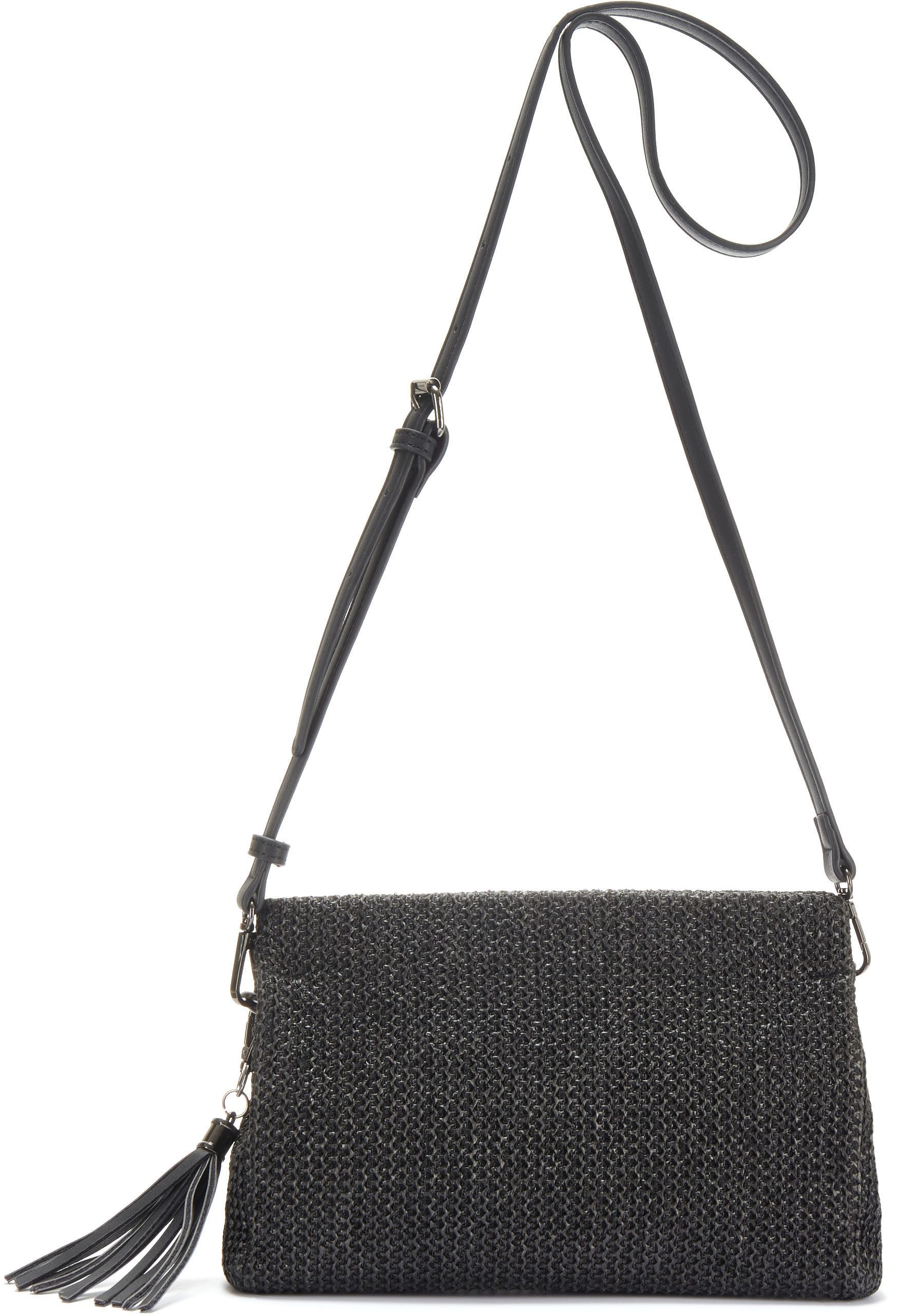 Vivance Umhängetasche Clutch, Handtasche,Schultertasche,Tragetasche,Crossbody Bag, Bast-Optik VEGAN