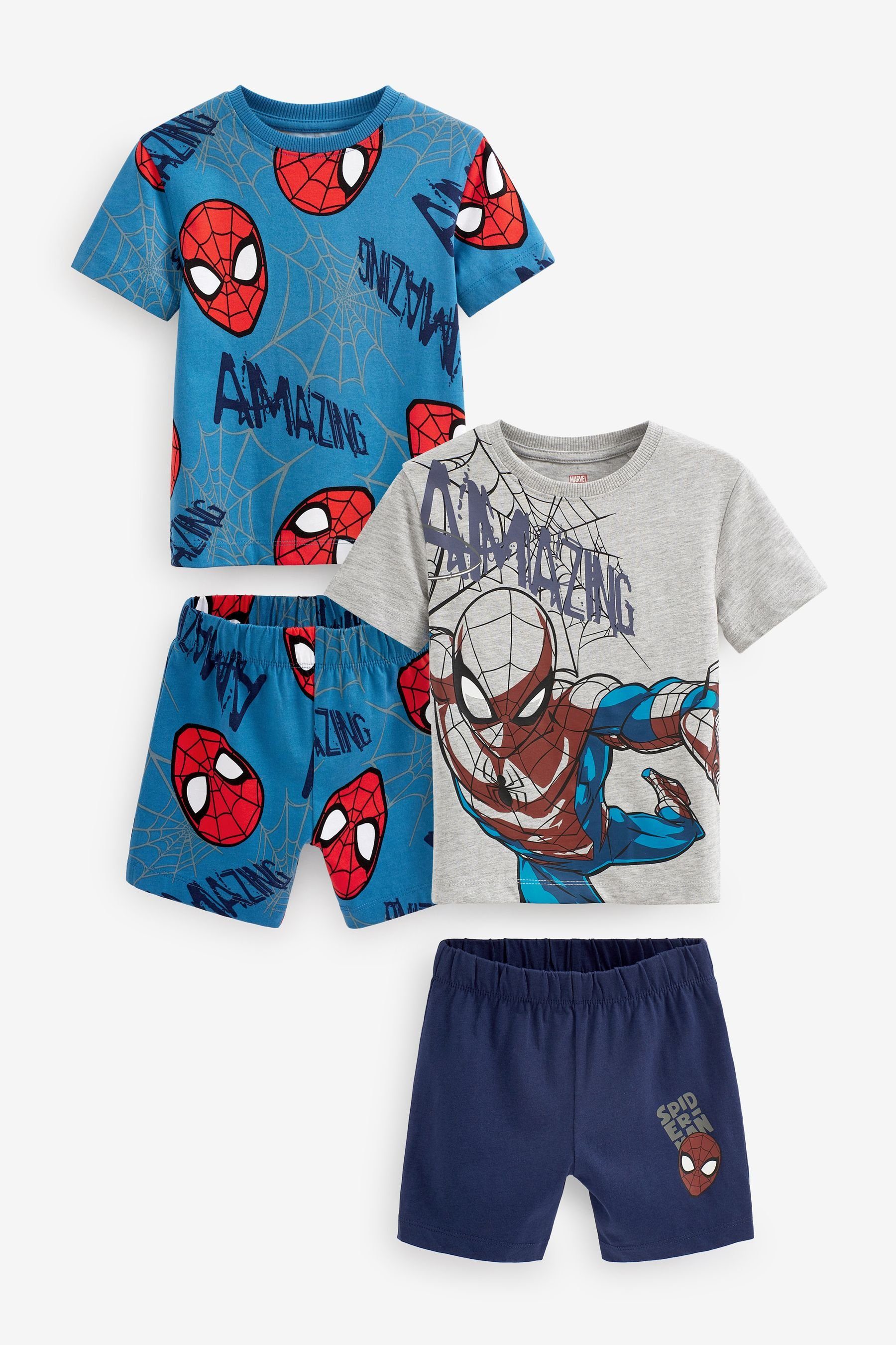 Next Pyjama Kurze Schlafanzüge, 2er-Pack (4 tlg) Spider-Man