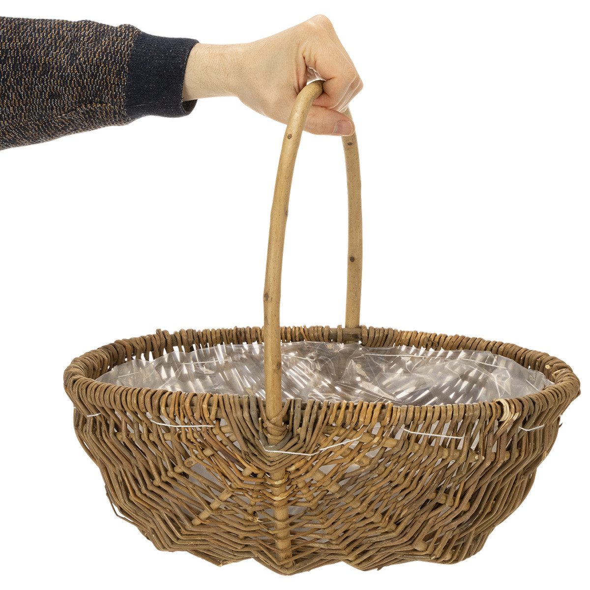 Florists Products Dekokorb Korb aus Weidengeflecht mit Folie für Dekoration und