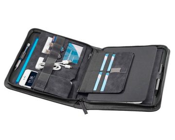 Hama Tablet-Hülle Tablet-Organizer A5 Hannover Black, Business Case mit Tablet-Hülle, A5 Dokumentenfach, Fach für Schreibblock, diverse Zubehör-Fächer, passend für 9,7" 10" 10,1" 10,2" Tablet PC / iPad