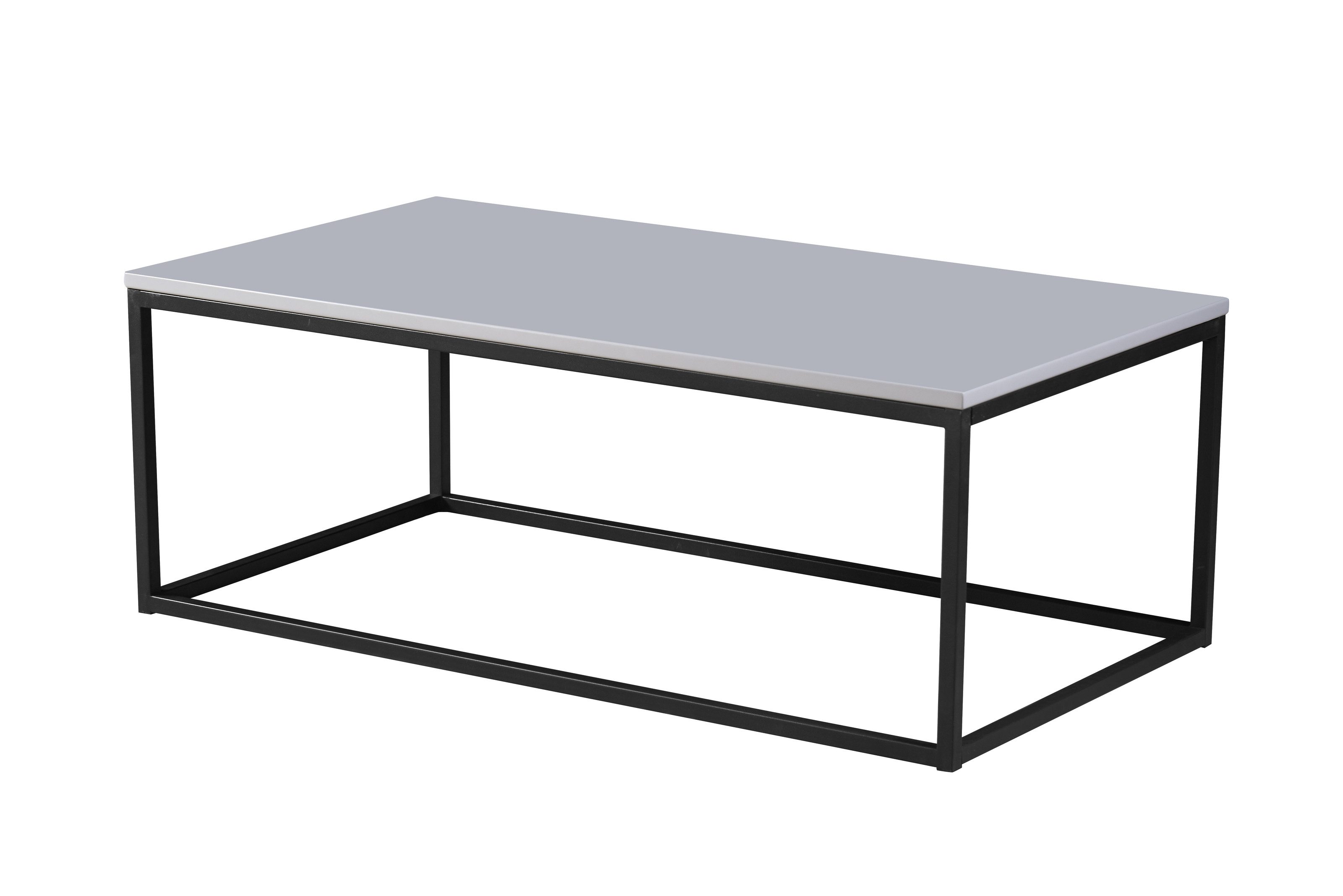 PREISBRECHER Couchtisch Thor 2, in grau, schwarz, MDF, Metall - 110x40x60cm (BxHxT)