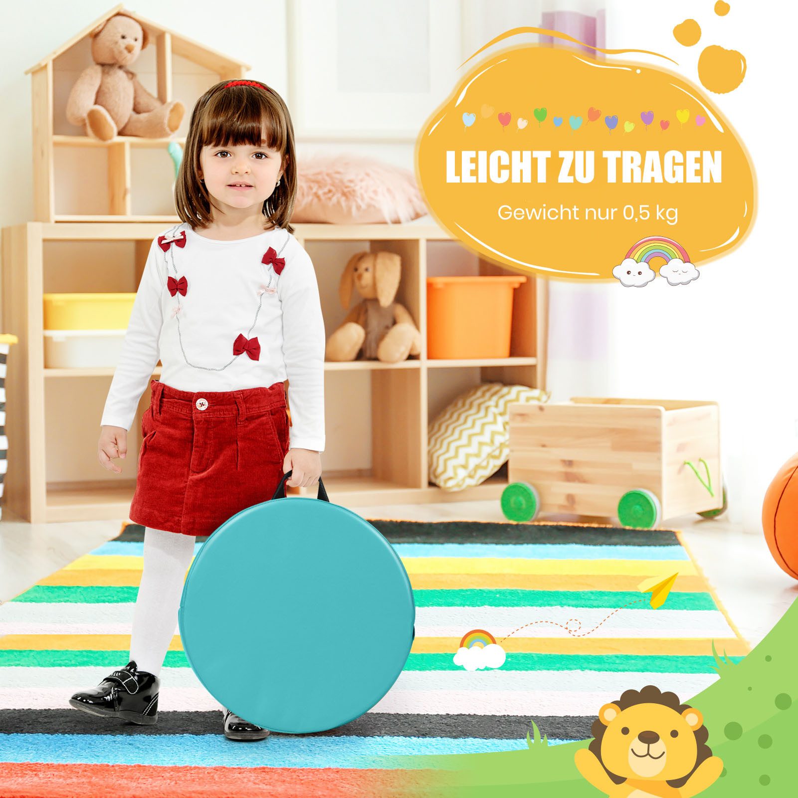 KOMFOTTEU Bodenkissen, Stuhlkissen mit Griff, aus Kunstleder & Schaumstoff günstig online kaufen