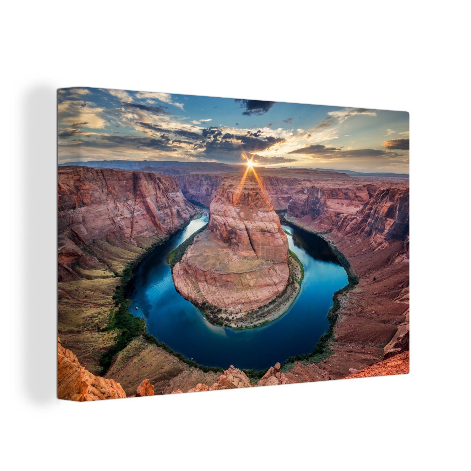 OneMillionCanvasses® Leinwandbild Horsehoe Bend im Grand Canyon National Park im US-Bundesstaat Arizona, (1 St), Wandbild Leinwandbilder, Aufhängefertig, Wanddeko, 30x20 cm