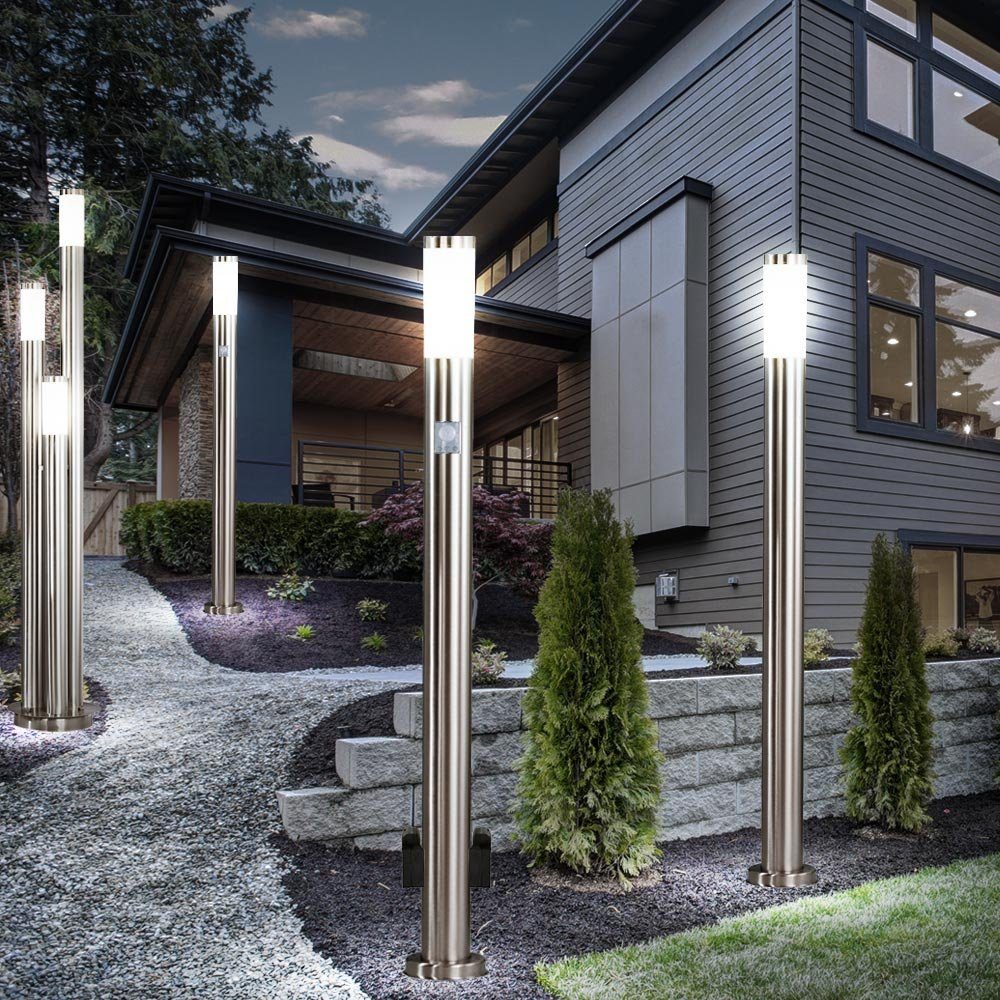 etc-shop LED Außen-Stehlampe, Stehlampe 110 Leuchtmittel cm LED Wegeleuchte H Warmweiß, Steckdosen Außenleuchten Garten inklusive