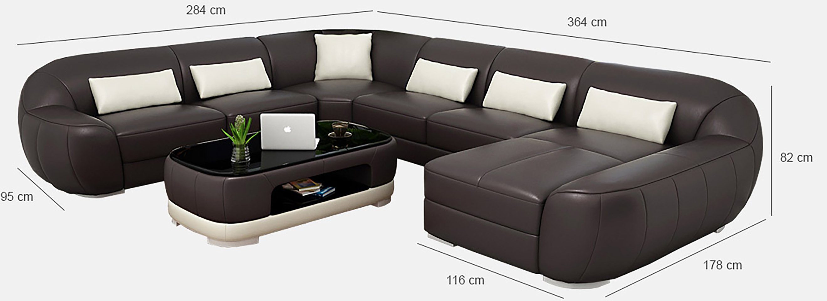 JVmoebel Ecksofa, Modernes Ledersofa Wohnlandschaft Sitz Couch Polster Ecksofa