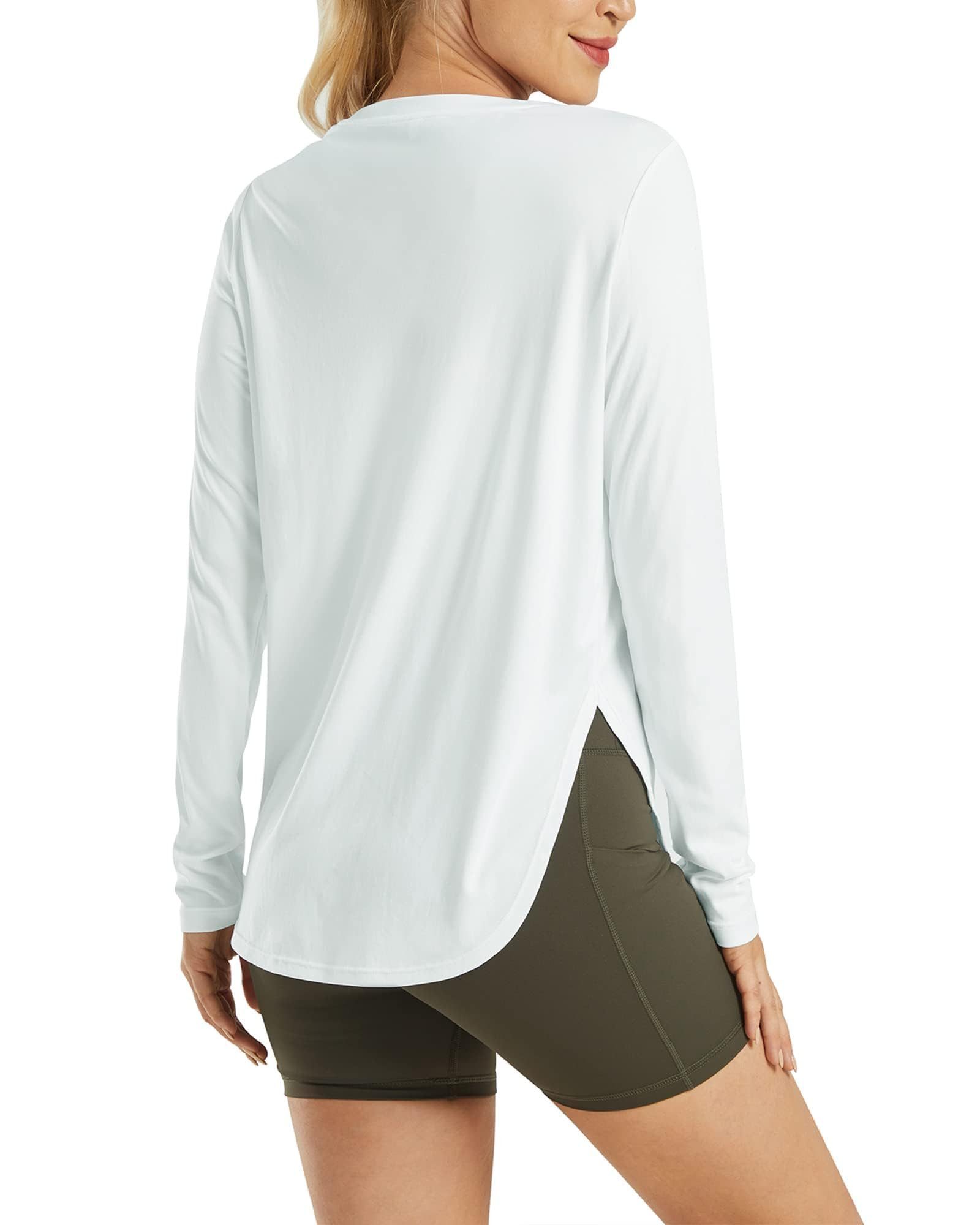 G4Free Langarmshirt Damen Langarmshirt UPF 50+ Atmungsaktiv Trainingsshirt UPF 50+ UV-Schutz,Schnelltrocknend,Atmungsaktiv, Hohe Seitenschlitze