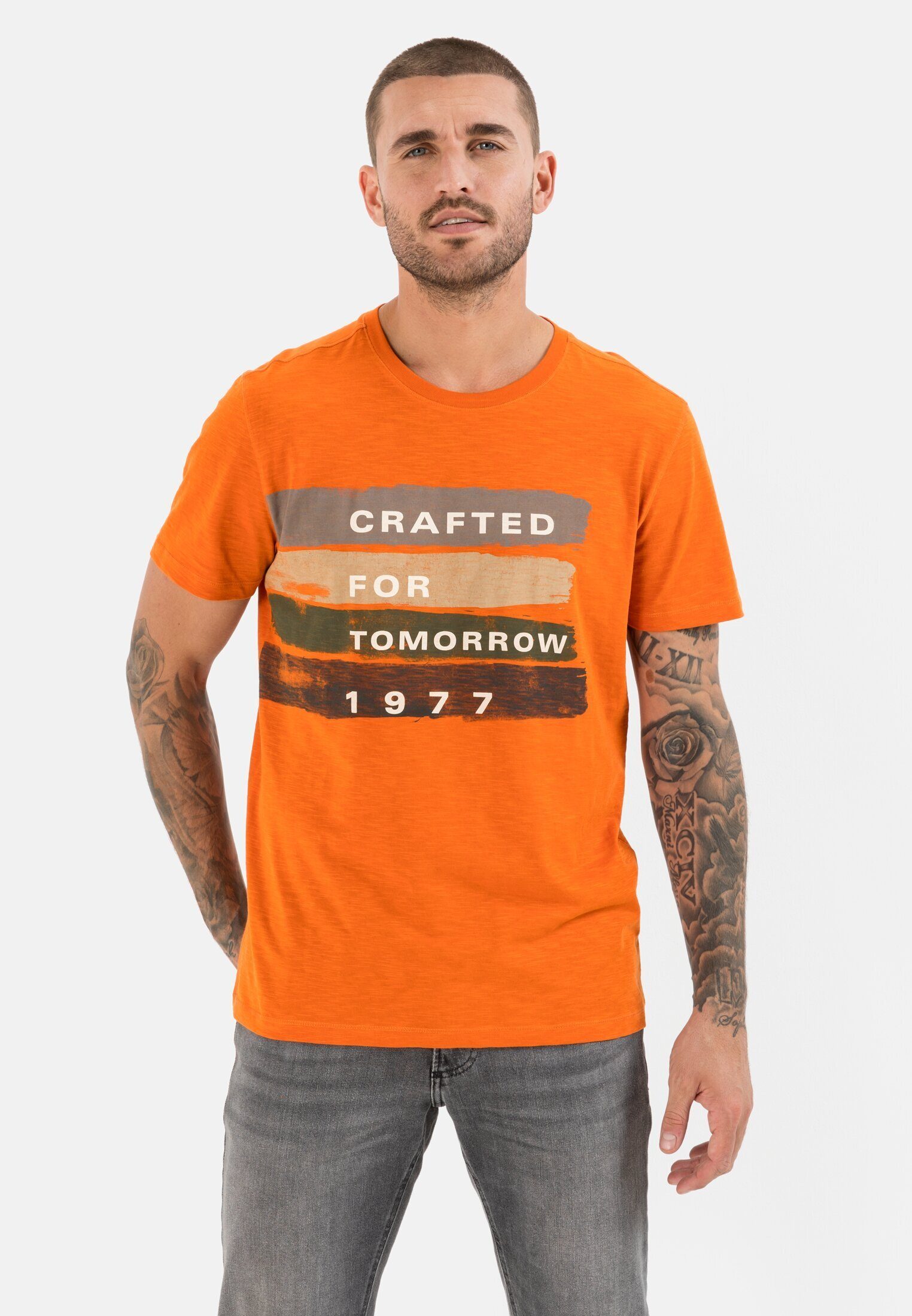 camel active T-Shirt aus Bio-Baumwolle Orange