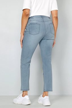 MIAMODA Regular-fit-Jeans 7/8-Jeans Slim Fit Saum mit Glitzersteinchen