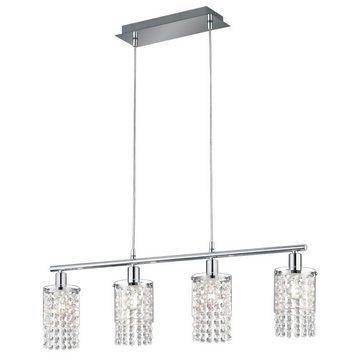 etc-shop LED Deckenleuchte, Leuchtmittel inklusive, Warmweiß, Farbwechsel, Chrom Hänge Decken Lampe FERNBEDIENUNG Kristall Glas Leuchte