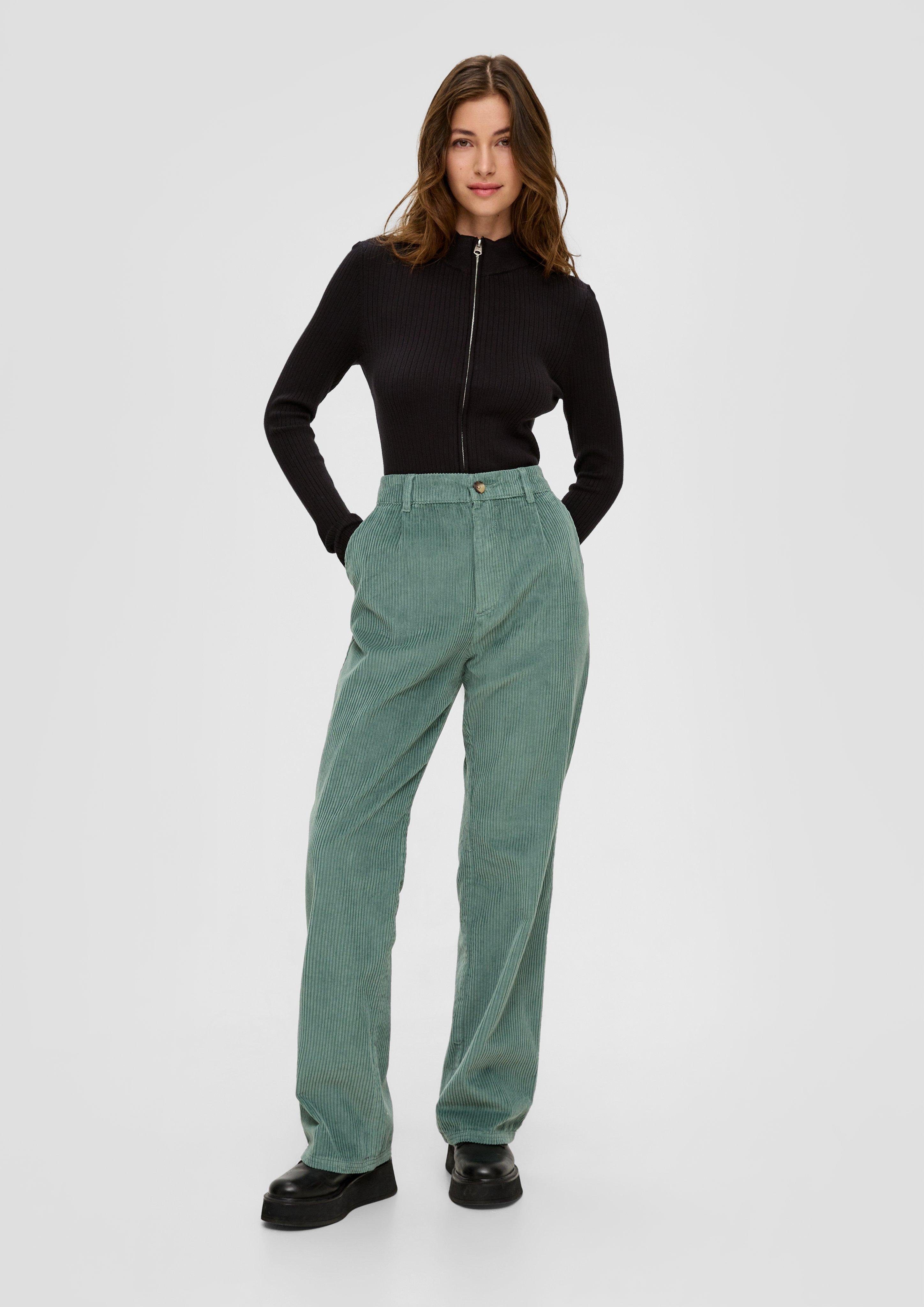 QS Stoffhose Wide leg: Hose in Cord-Qualität Logo