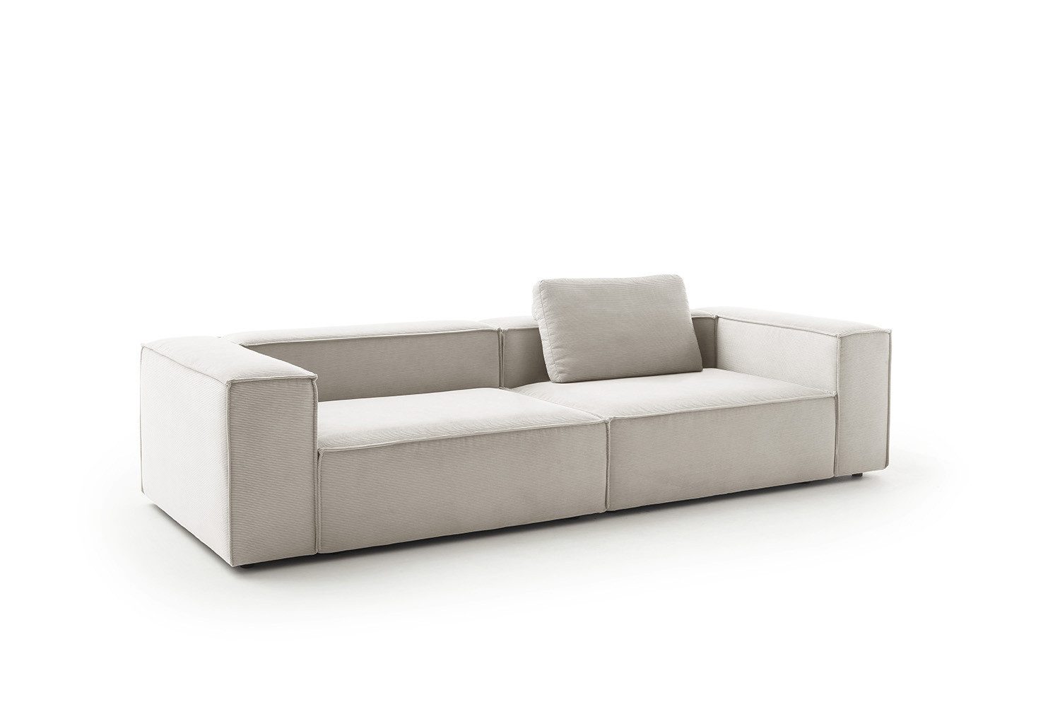 KAWOLA Sofa CARMO, Sofa Couch Feincord verschiedene Farben 306x118 cm