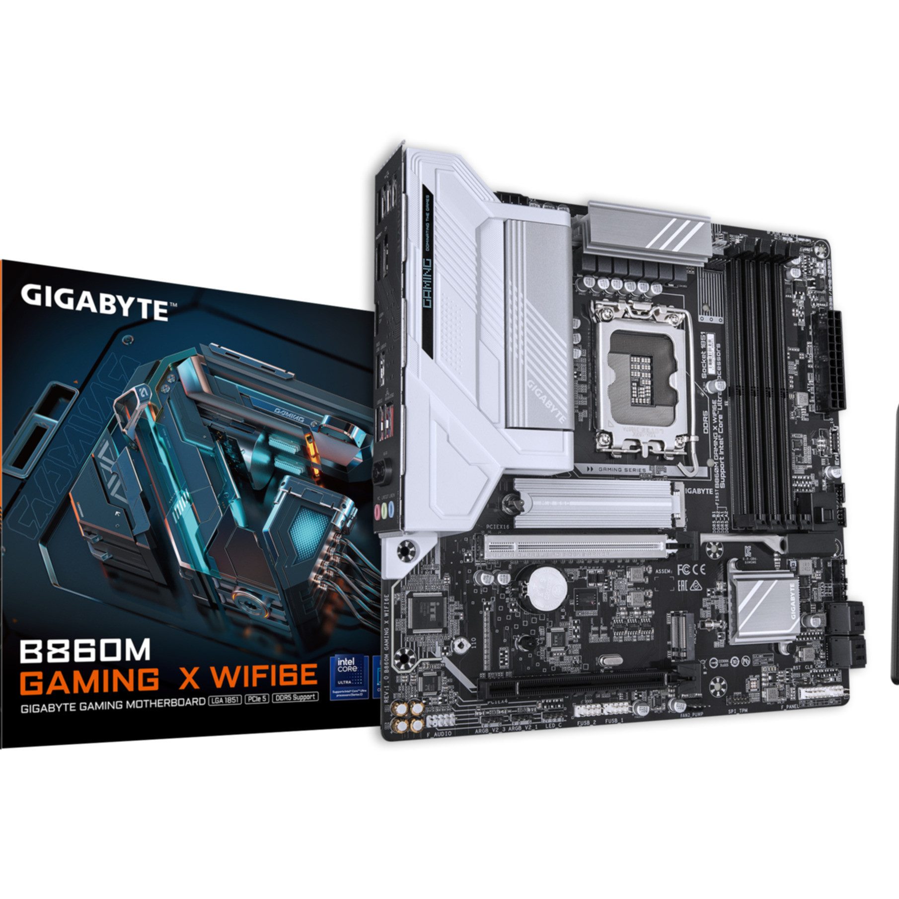 Gigabyte B860M GAMING X WIFI6E Mainboard - Intel Core Ultra CPUs, 8+1+2+2 Phase Mainboard