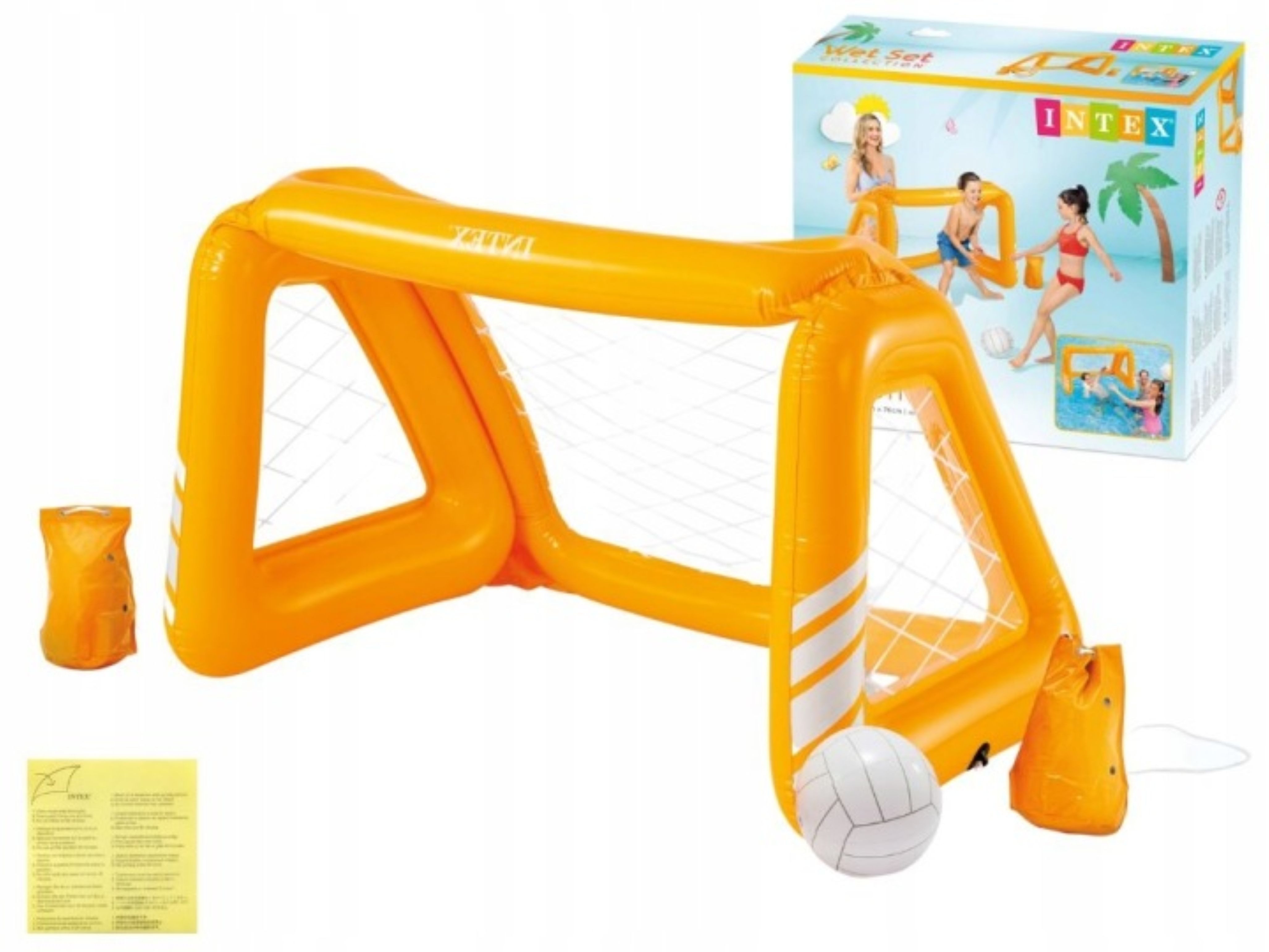 Festivalartikel Wasserballtor Intex Wasserballtor 124 cm mit Ball Aufblasbar Pool Tor Kinder 6+ (1 St)