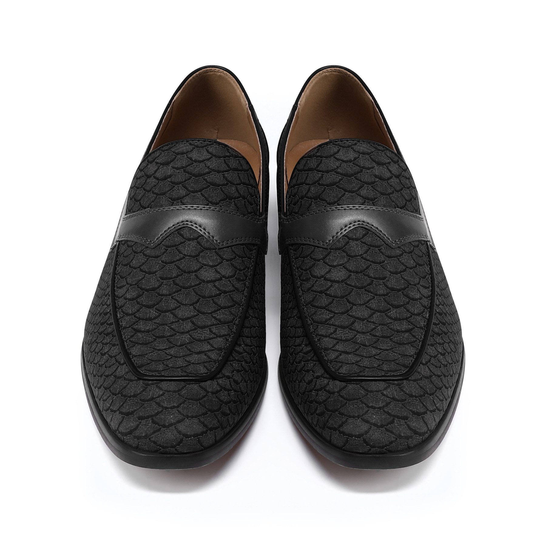 Allthemen Slip-On Sneaker Herren Loafer mit Schuppenprägung Eleganter Business-Casual Slipper